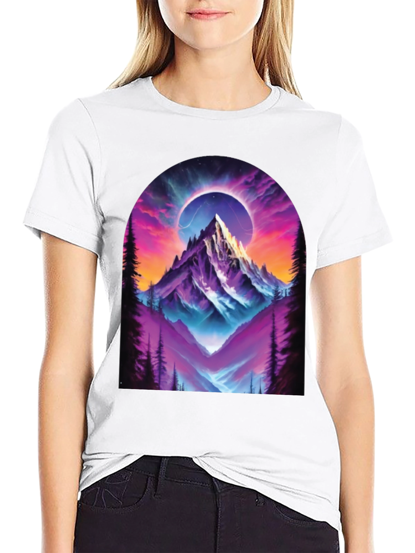 Mountain Eclipse Graphic Tee - Black