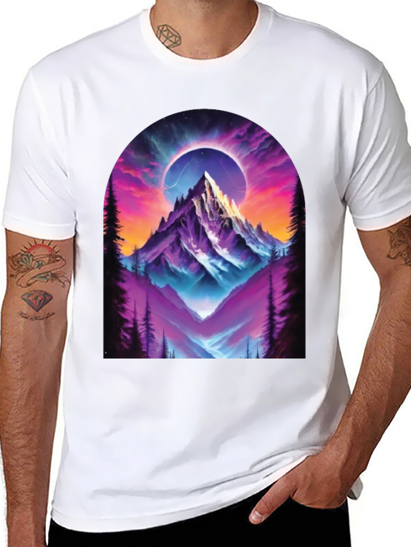 Mountain Eclipse Graphic Tee - Black