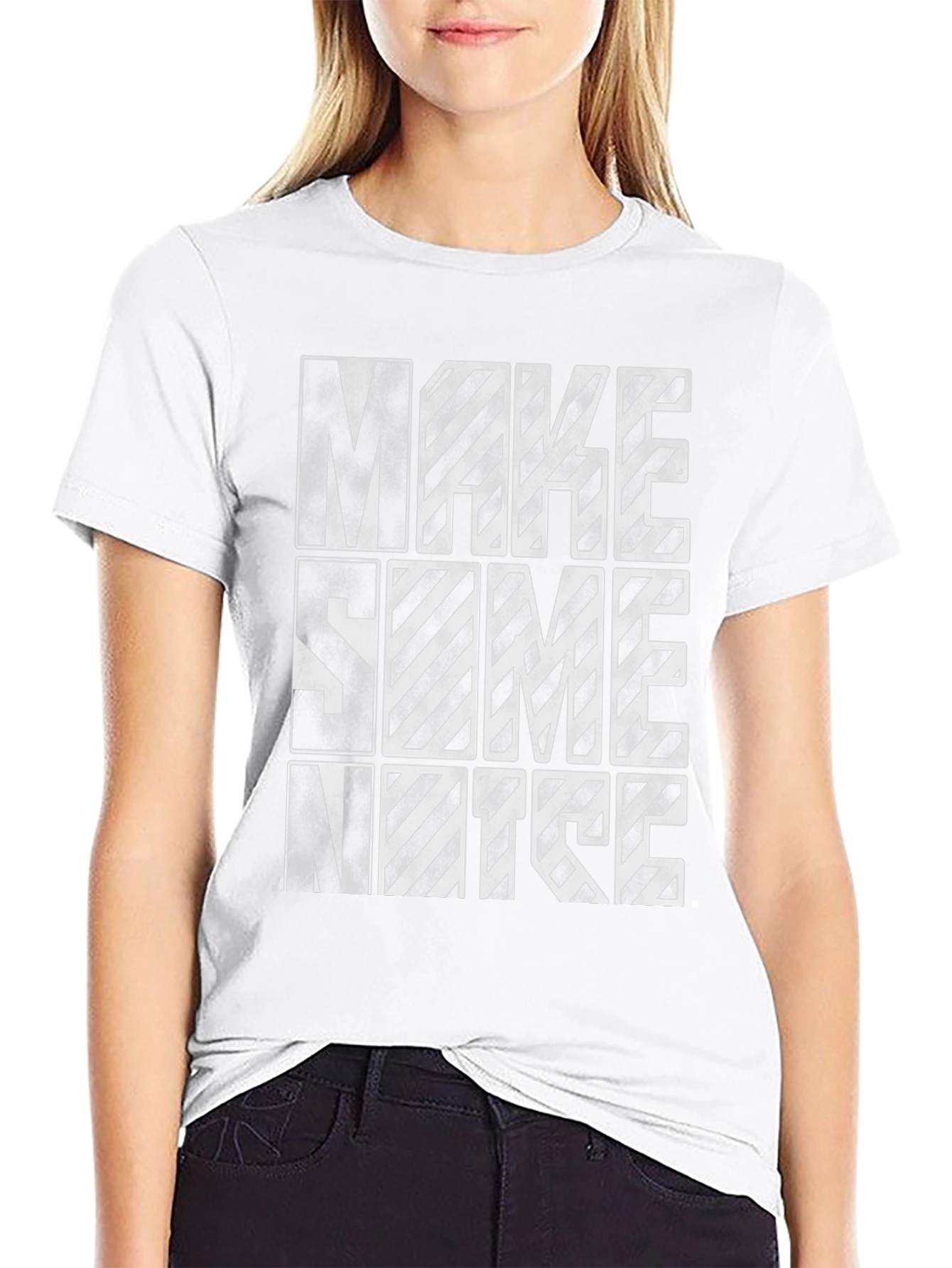 Make Some Noise Graphic Tee - Trendy Black T-Shirt