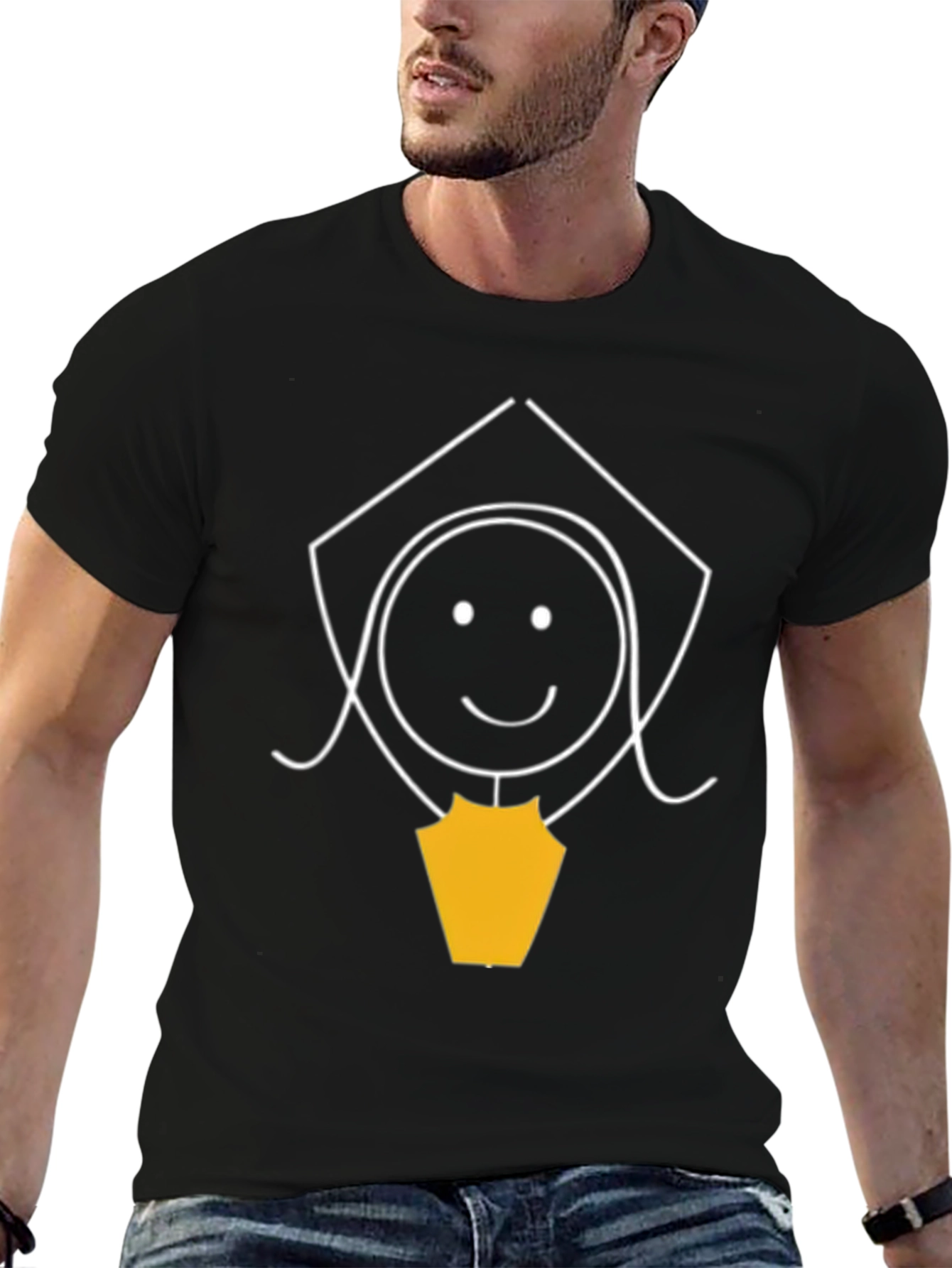 Graduation Girl Graphic Tee - Black Cotton T-Shirt