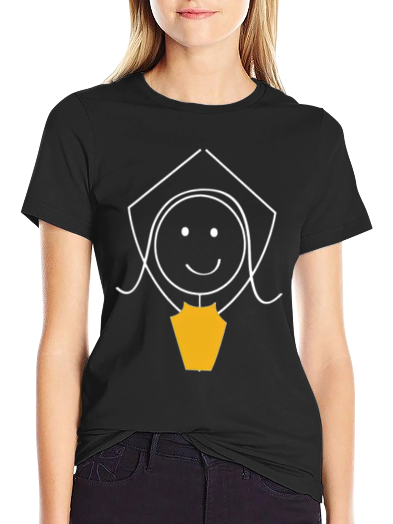 Graduation Girl Graphic Tee - Black Cotton T-Shirt