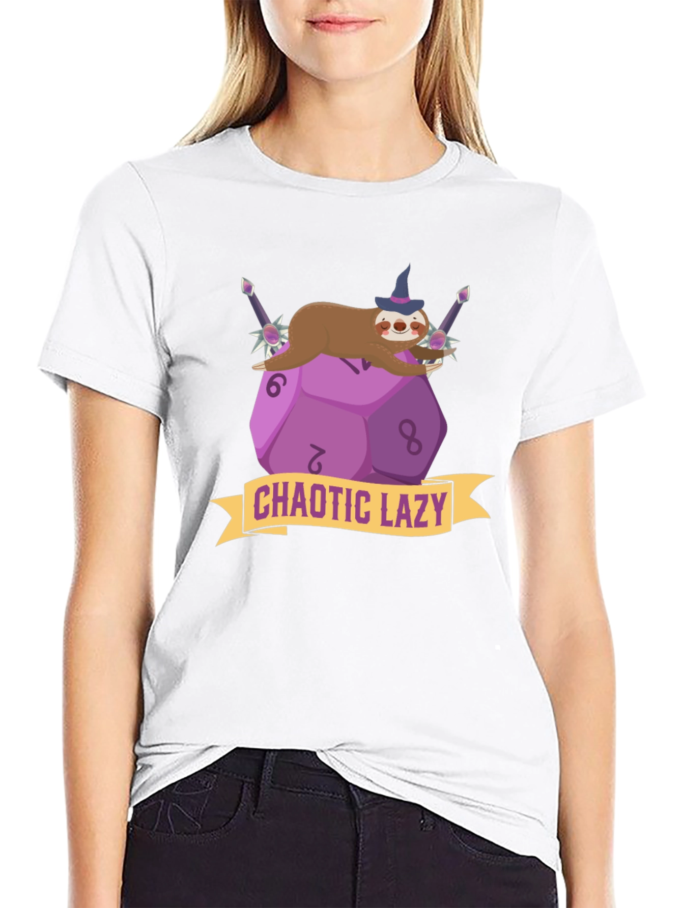 Chaotic Lazy Sloth D20 T-Shirt