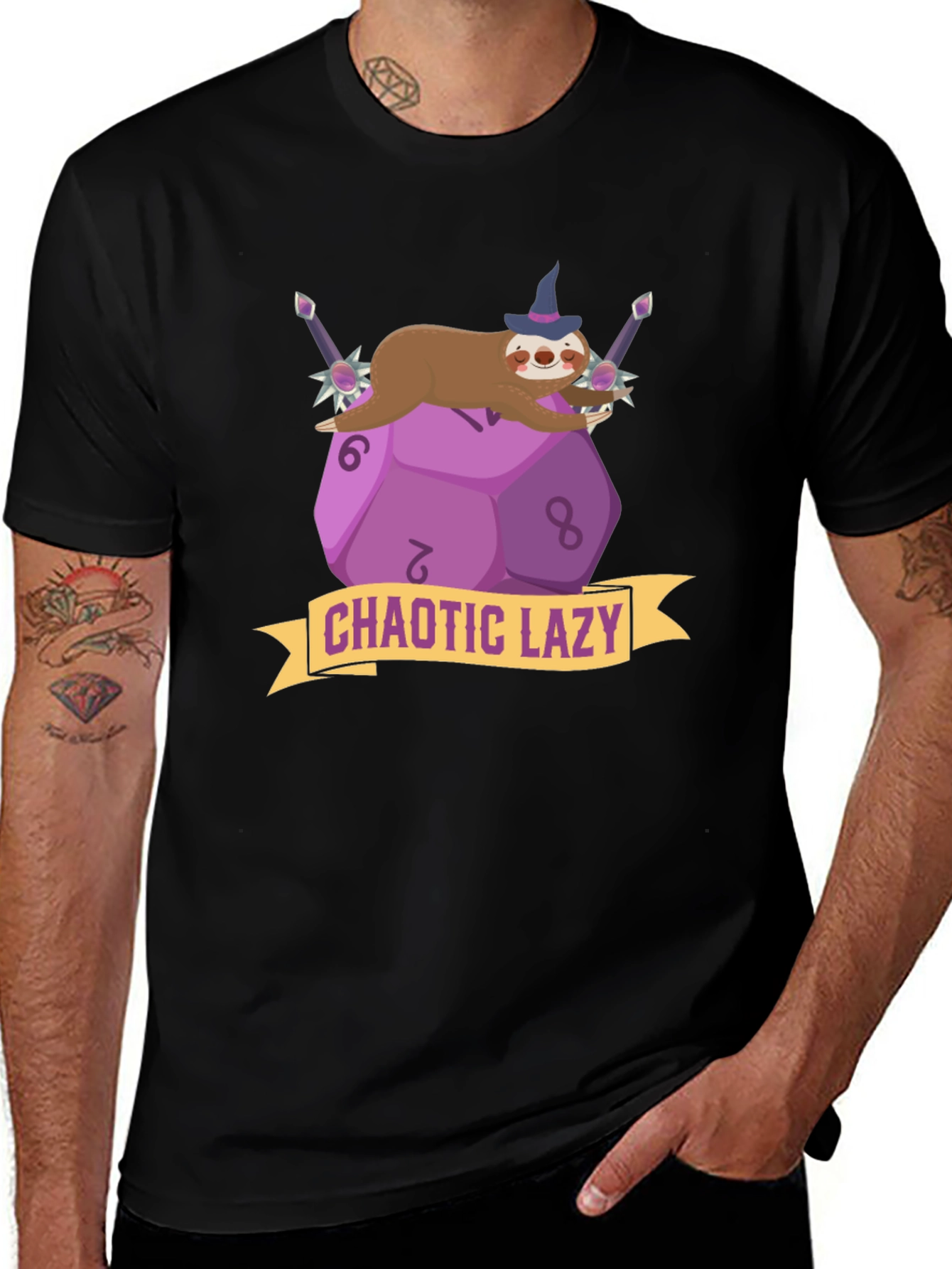Chaotic Lazy Sloth D20 T-Shirt