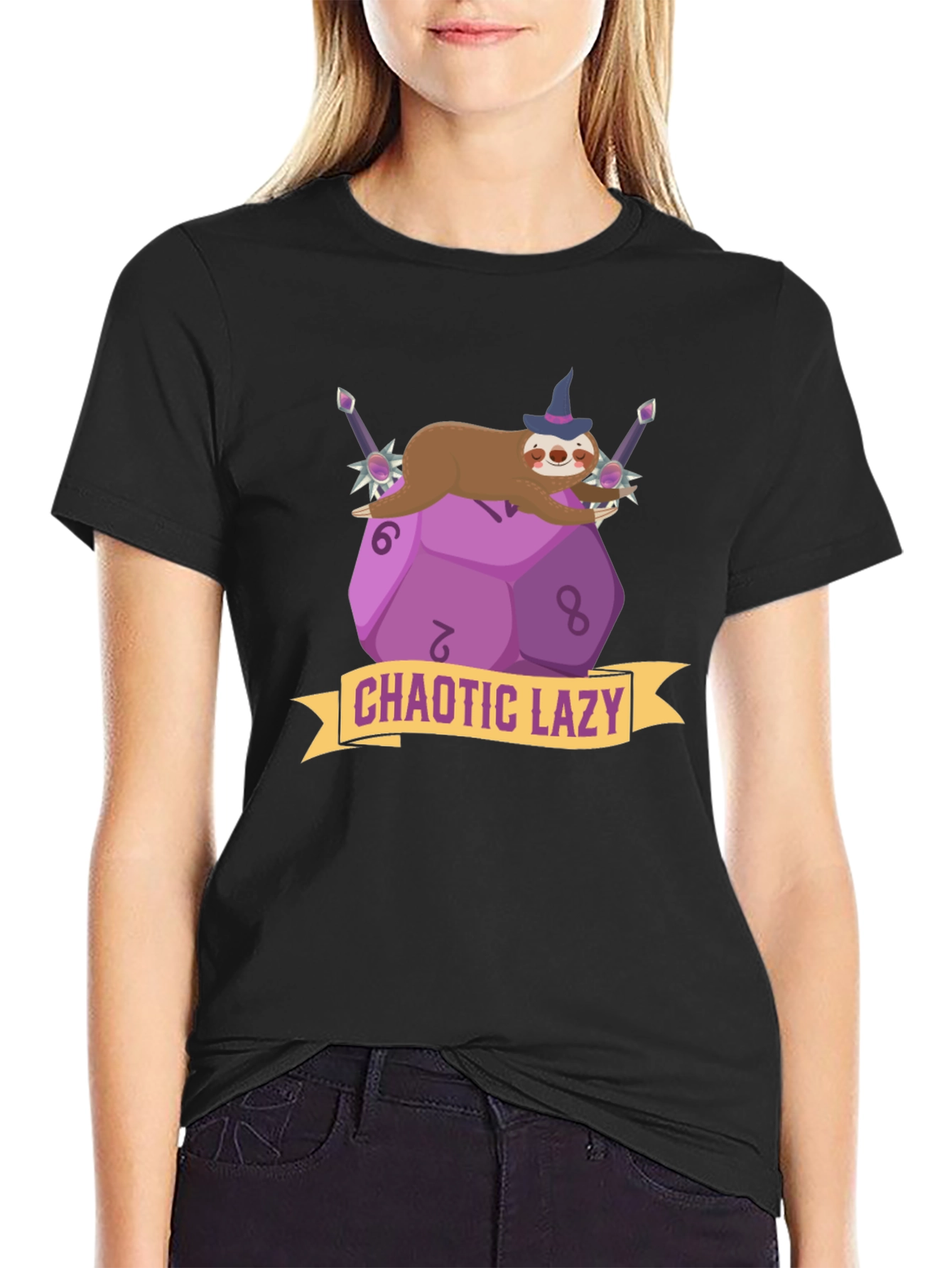 Chaotic Lazy Sloth D20 T-Shirt