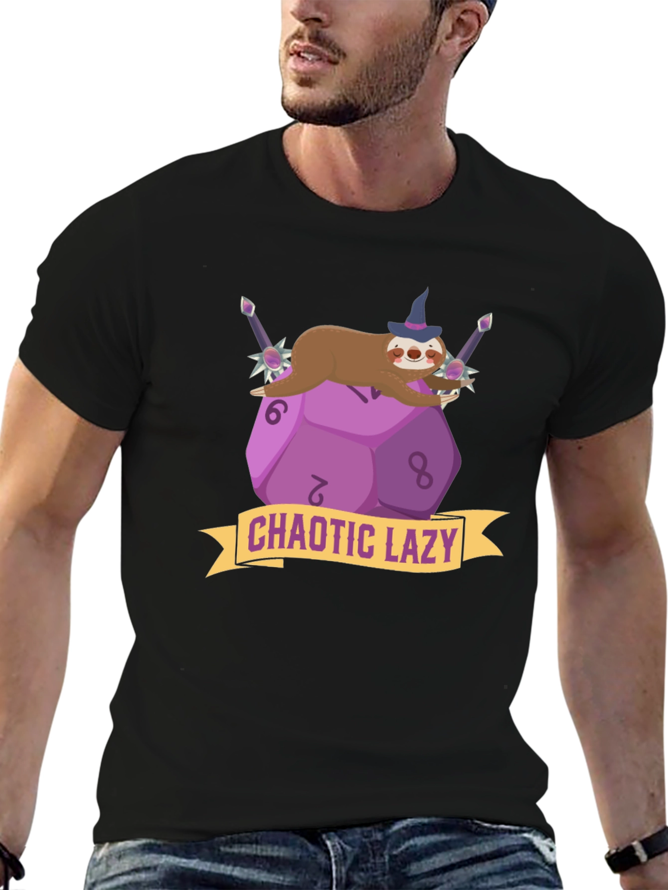 Chaotic Lazy Sloth D20 T-Shirt