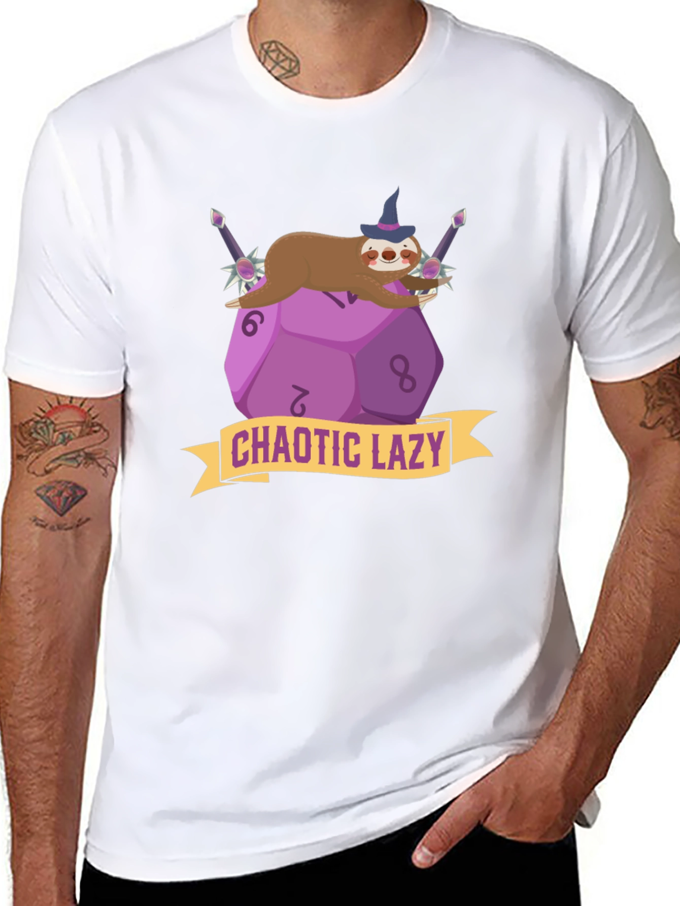Chaotic Lazy Sloth D20 T-Shirt