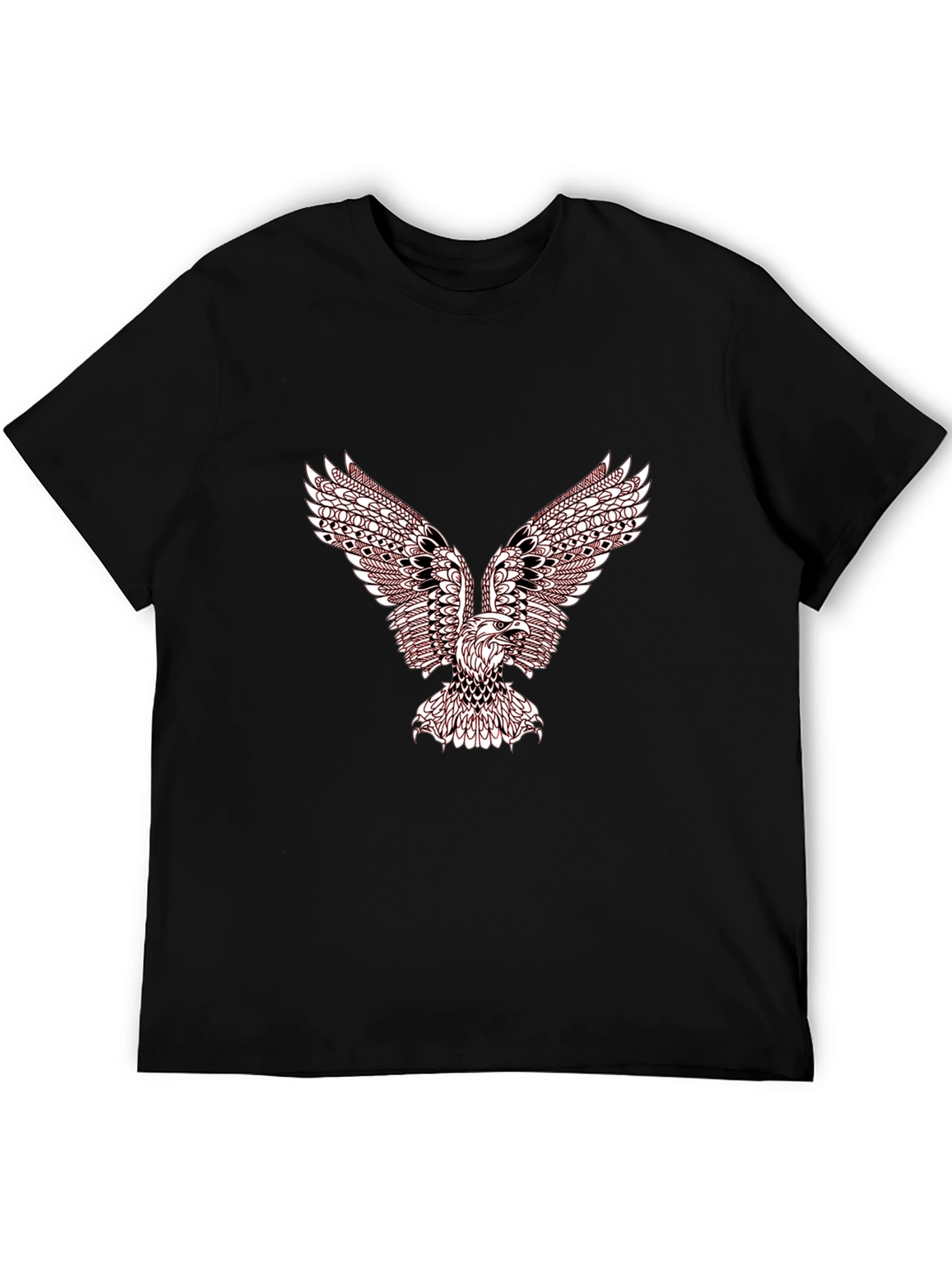 Mens Black T-Shirt with Eagle Graphic