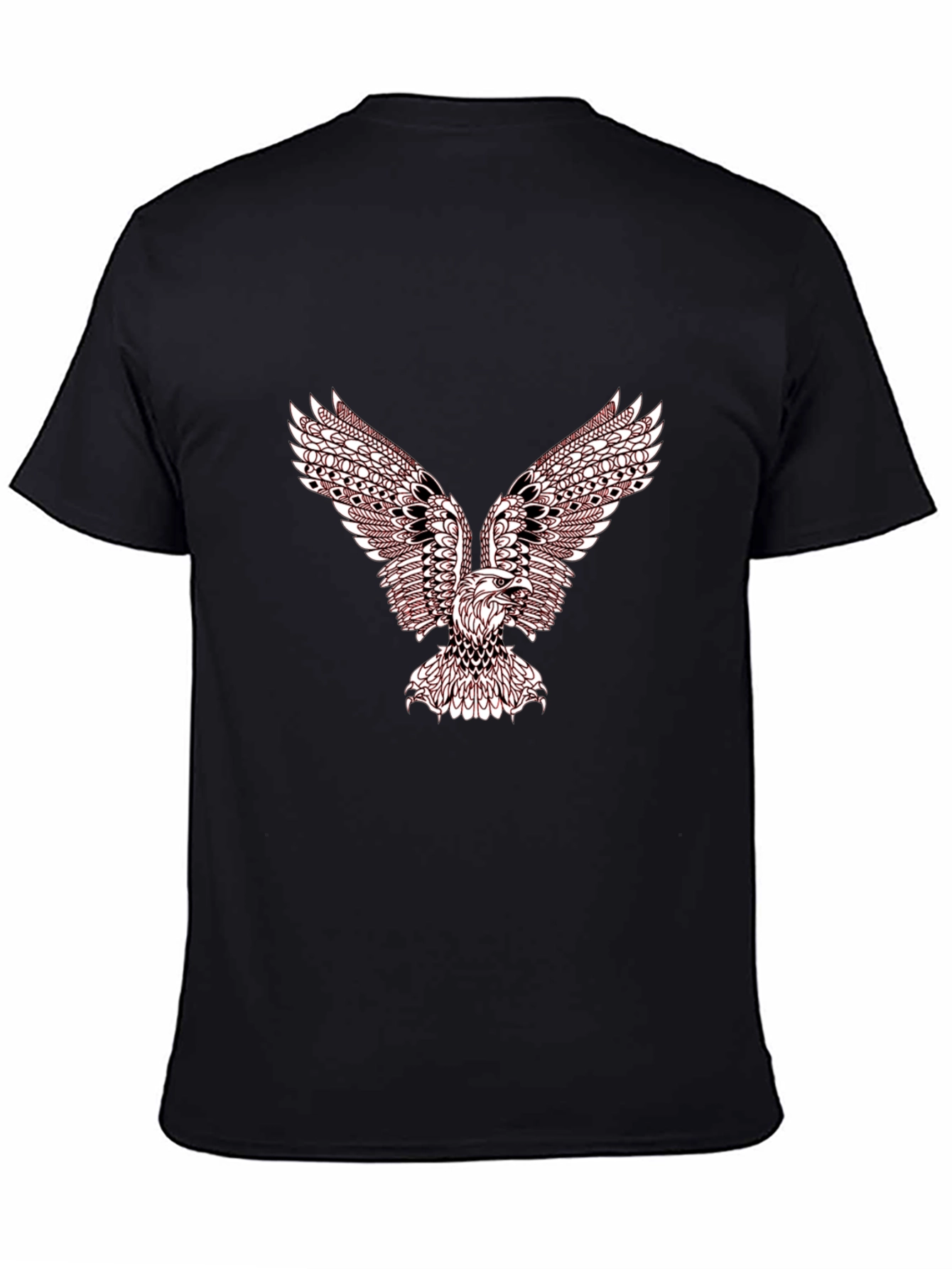 Mens Black T-Shirt with Eagle Graphic