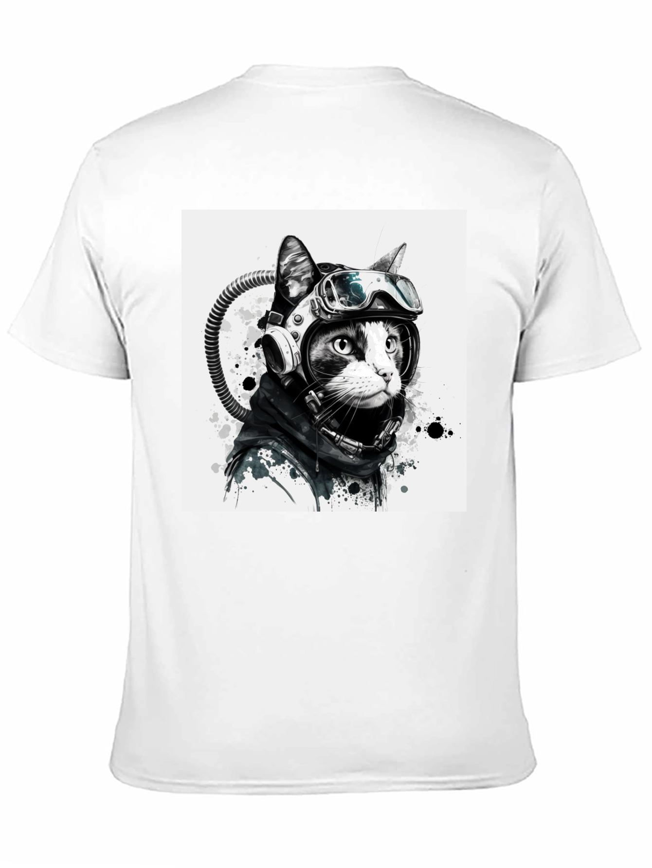 Astronaut Cat Graphic T-Shirt - Unisex Black Tee