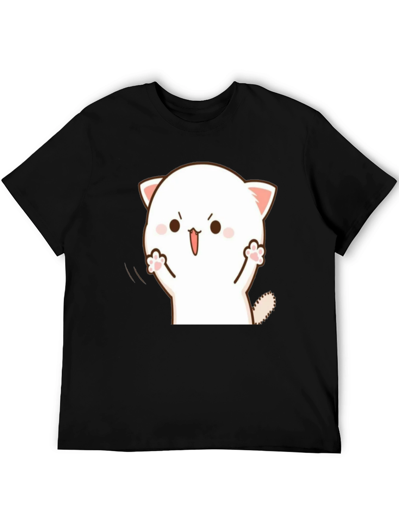 Cute Cat Graphic Black T-Shirt