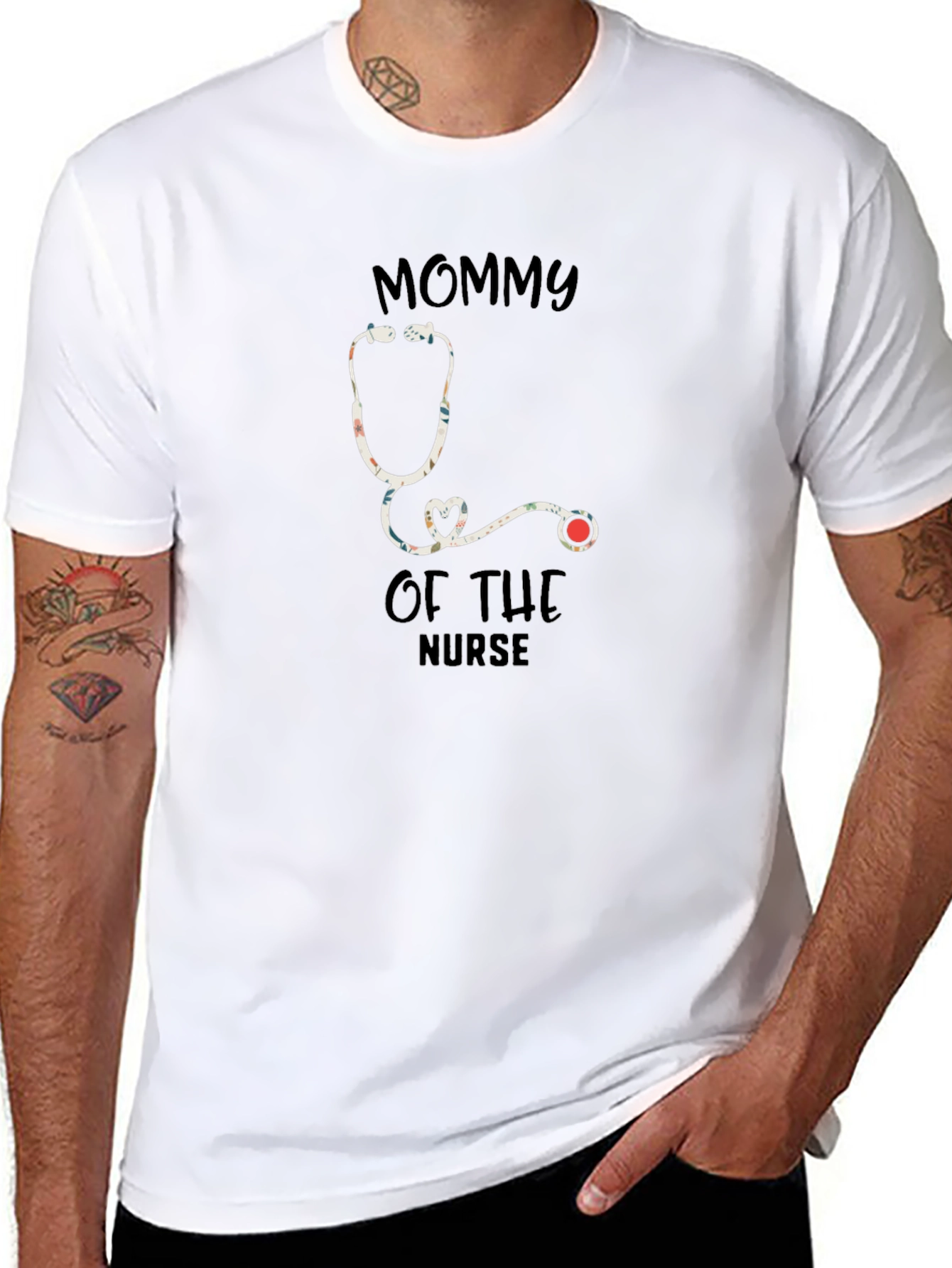 Mommy of the Nurse Stethoscope Graphic Tee