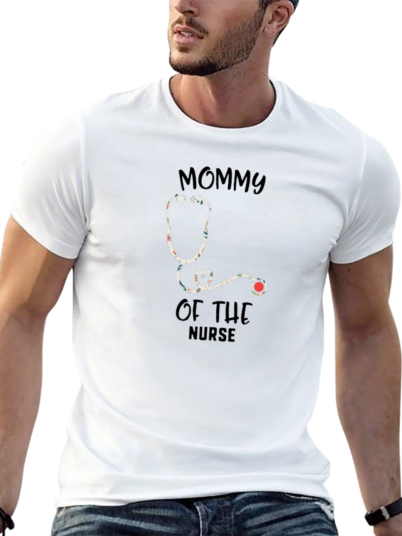 Mommy of the Nurse Stethoscope Graphic Tee