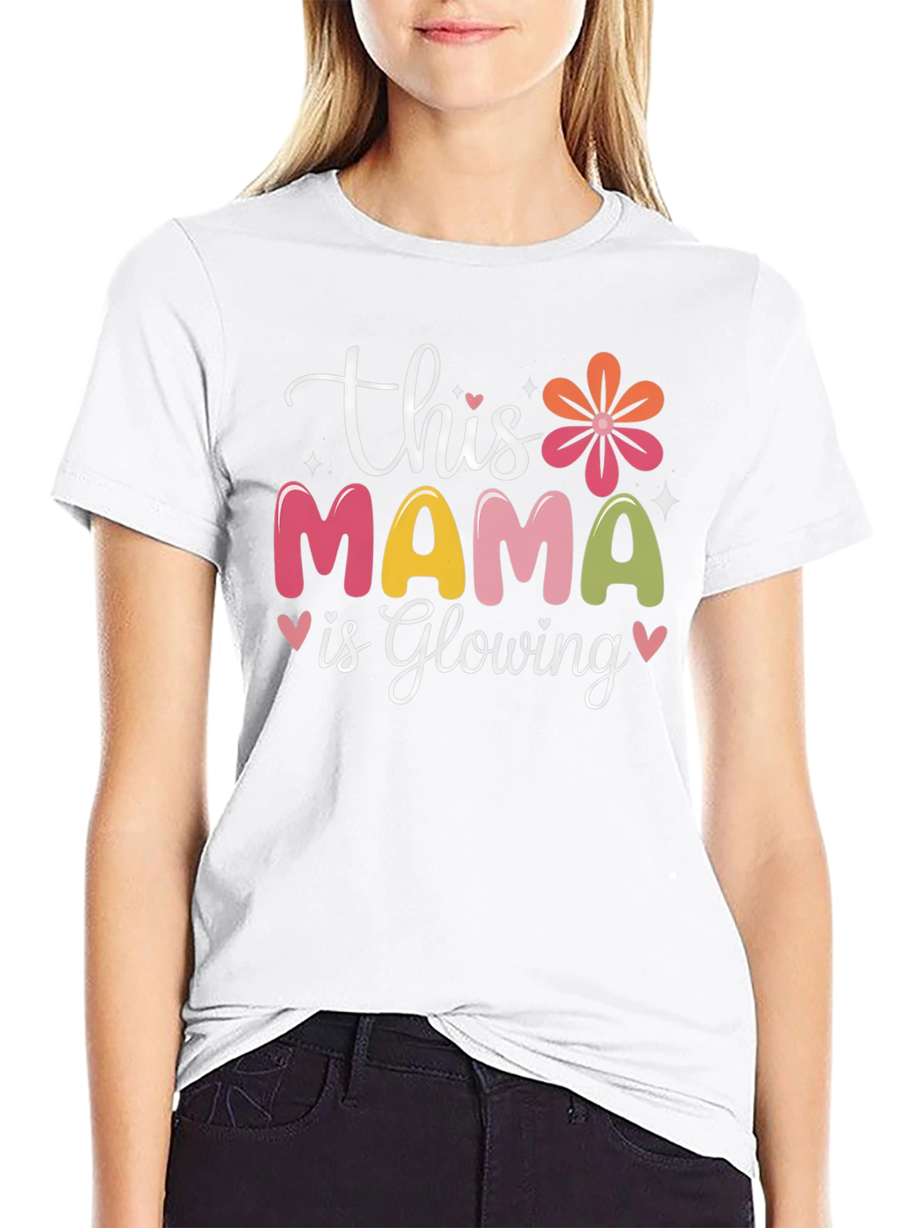 Mama Glowing Graphic Tee - Soft Cotton Blend