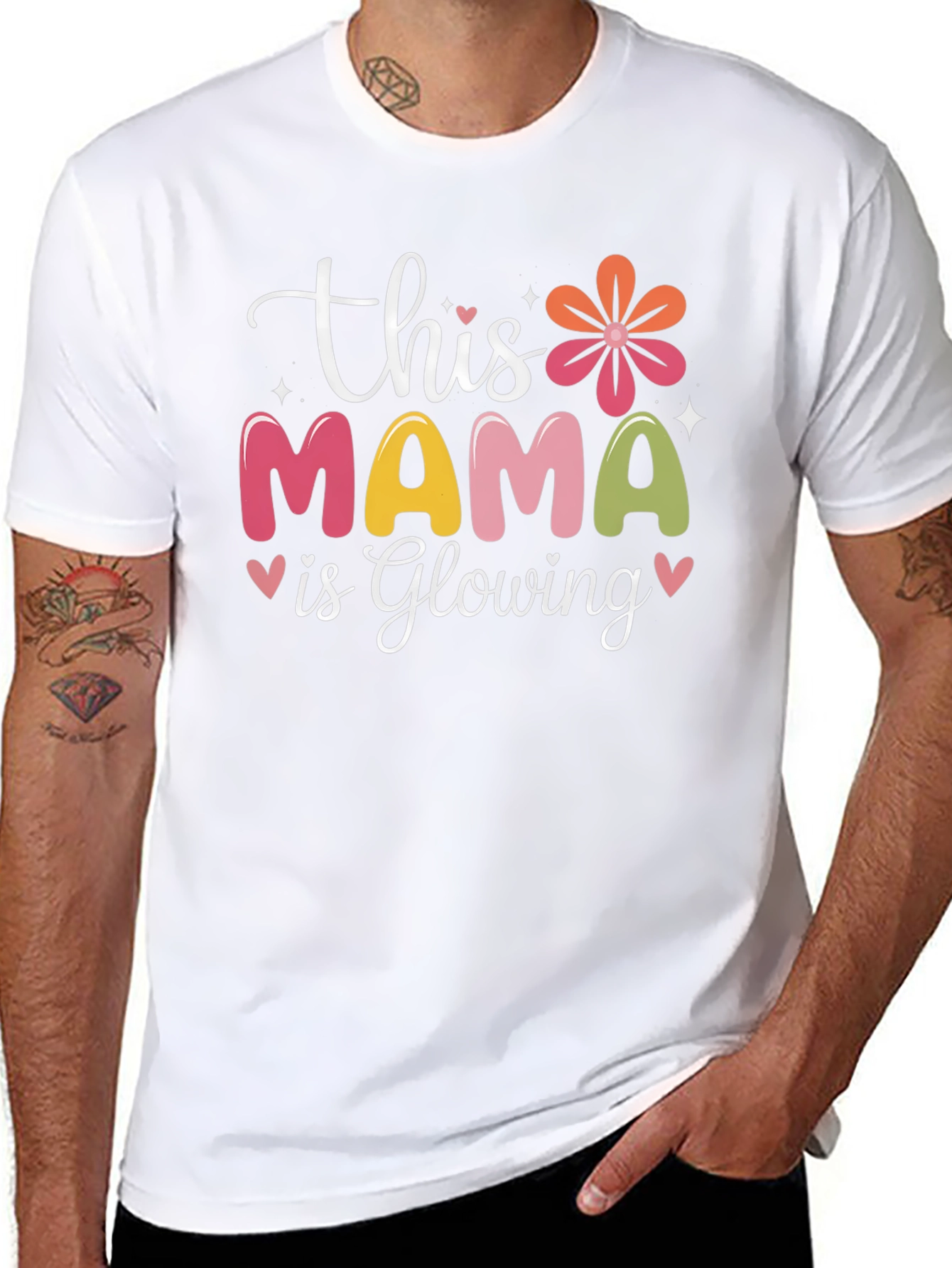 Mama Glowing Graphic Tee - Soft Cotton Blend
