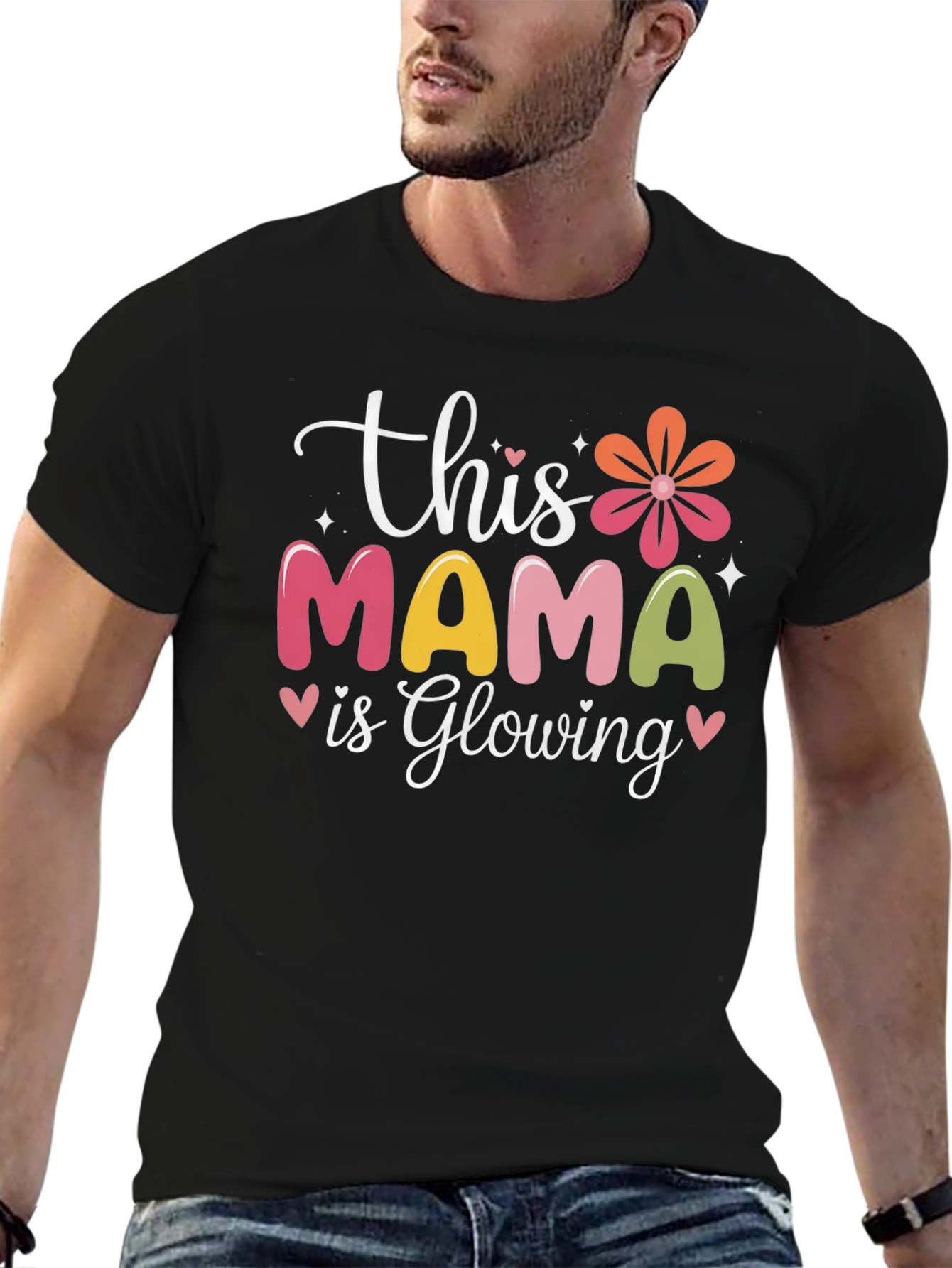 Mama Glowing Graphic Tee - Soft Cotton Blend