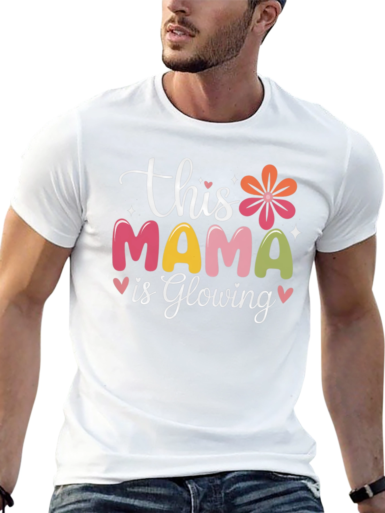 Mama Glowing Graphic Tee - Soft Cotton Blend