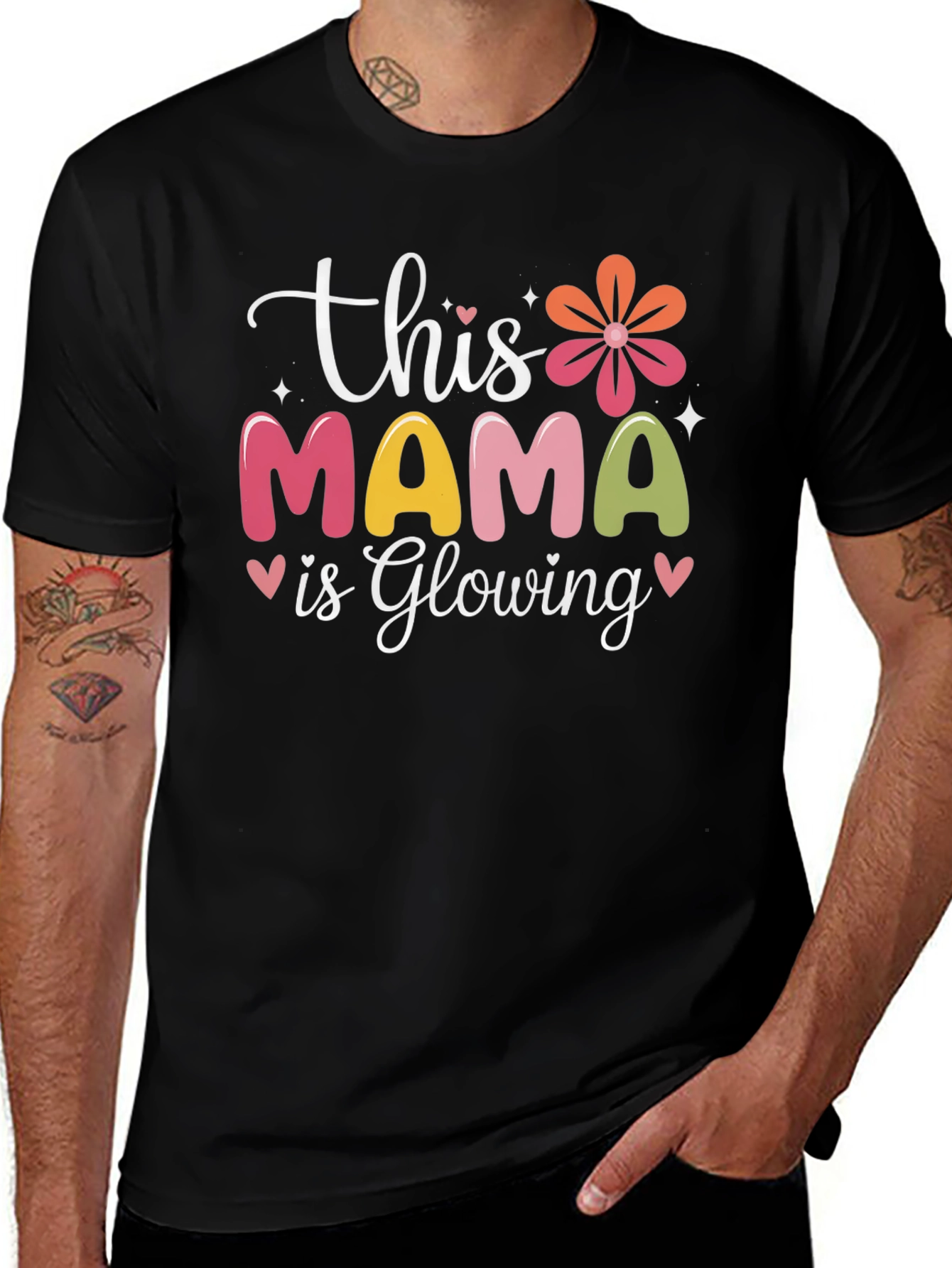 Mama Glowing Graphic Tee - Soft Cotton Blend