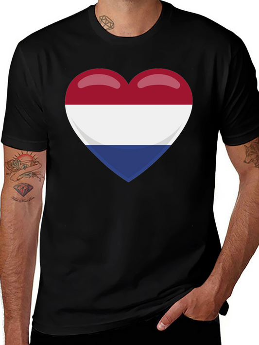 Netherlands Flag Heart T-Shirt - Show Your Pride!