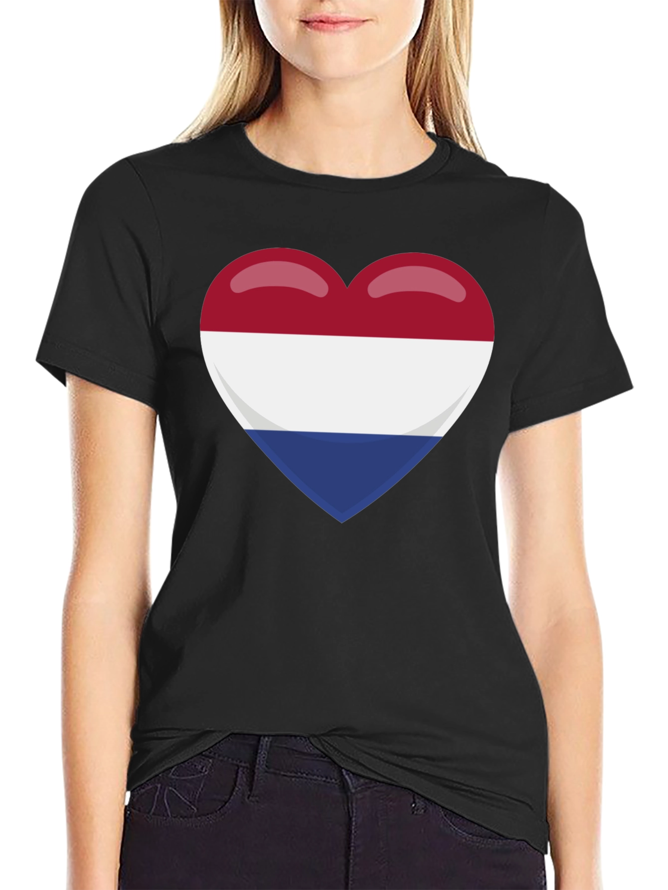Netherlands Flag Heart T-Shirt - Show Your Pride!