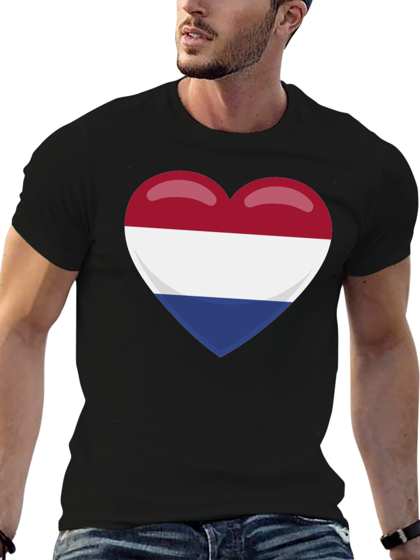 Netherlands Flag Heart T-Shirt - Show Your Pride!