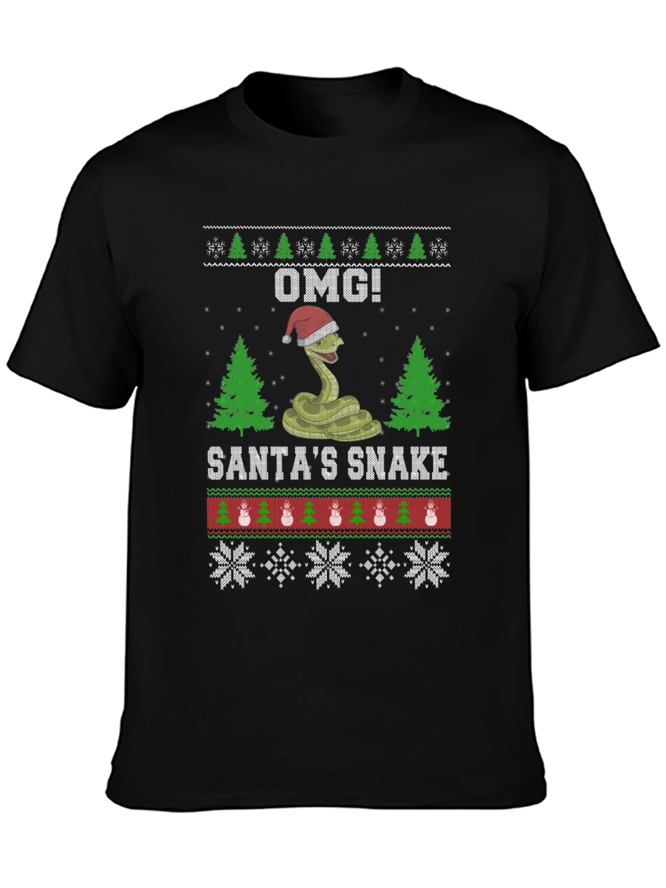 OMG! Santas Snake Ugly Christmas T-Shirt