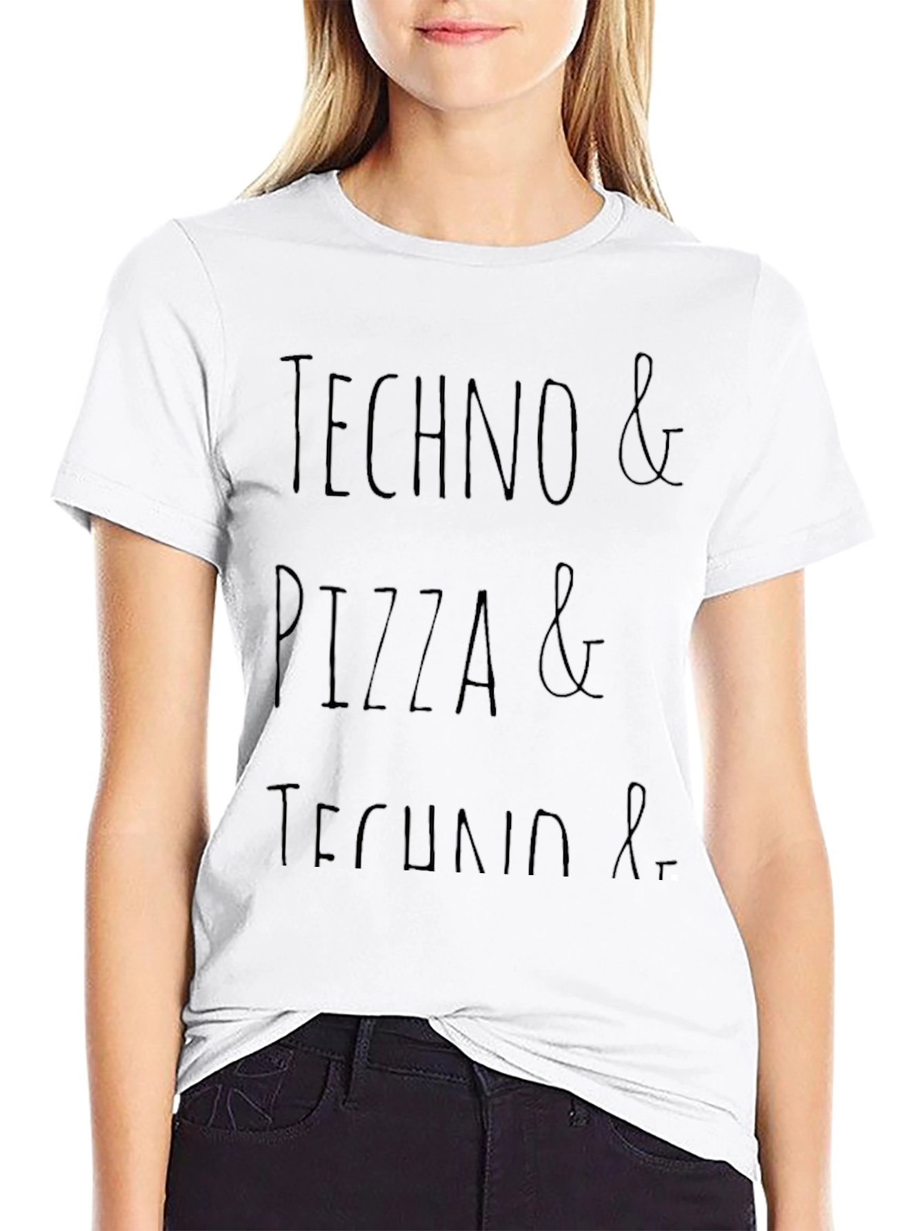 Techno & Pizza Graphic Tee