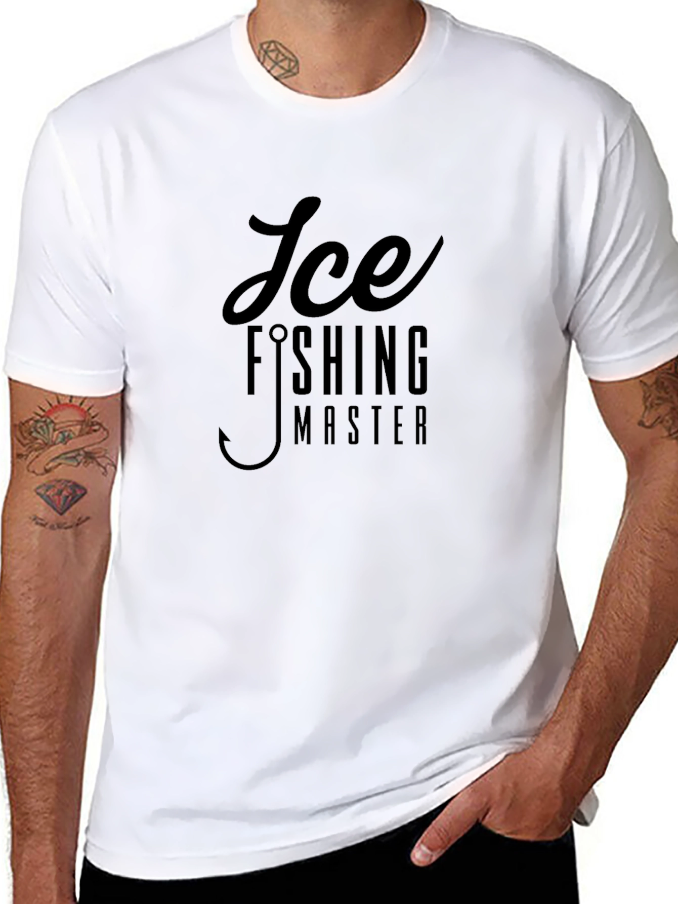 Ice Fishing Master Graphic T-Shirt Black