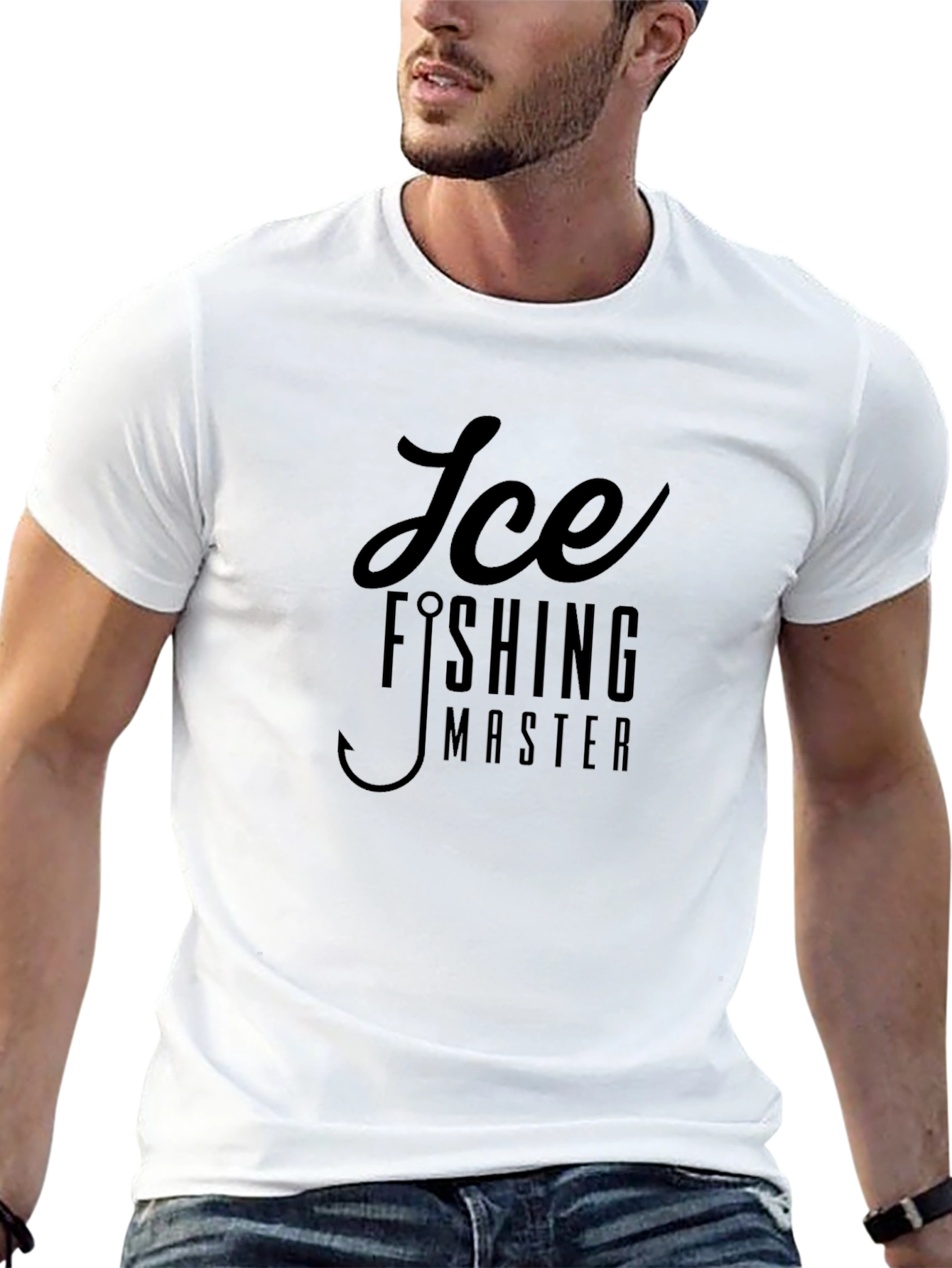 Ice Fishing Master Graphic T-Shirt Black