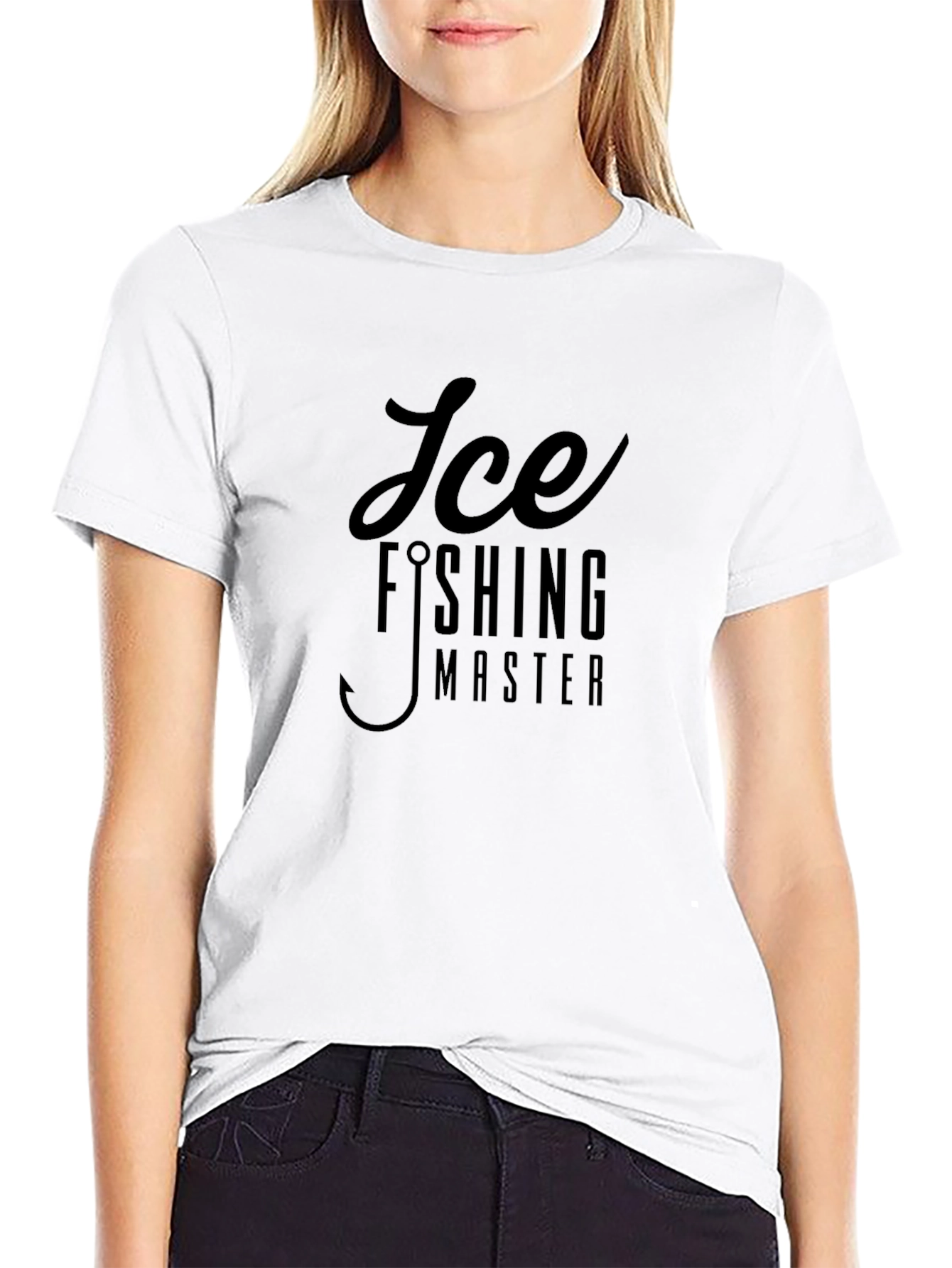 Ice Fishing Master Graphic T-Shirt Black