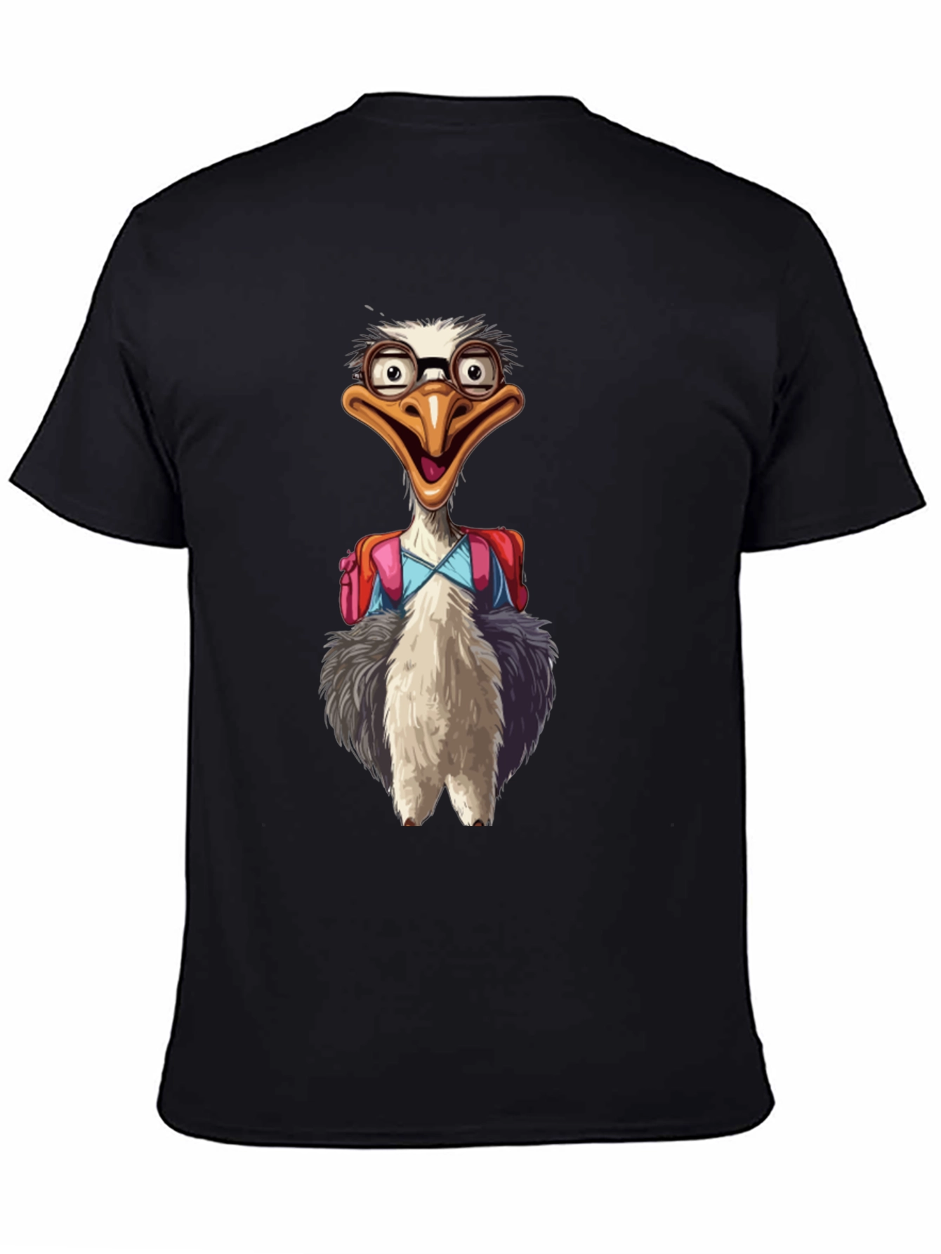 Funny Ostrich Graphic Tee - Back to School Bird