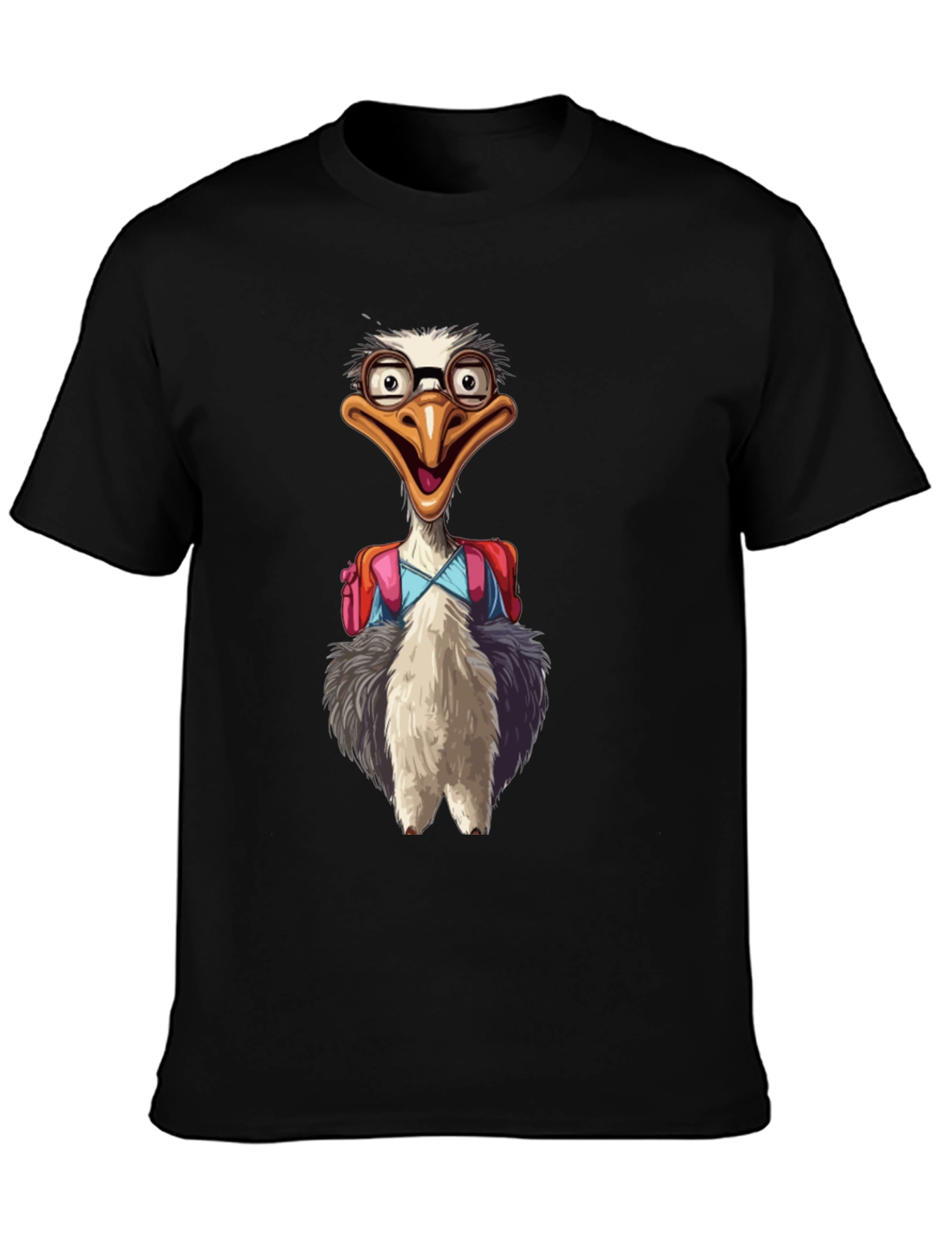 Funny Ostrich Graphic Tee - Back to School Bird