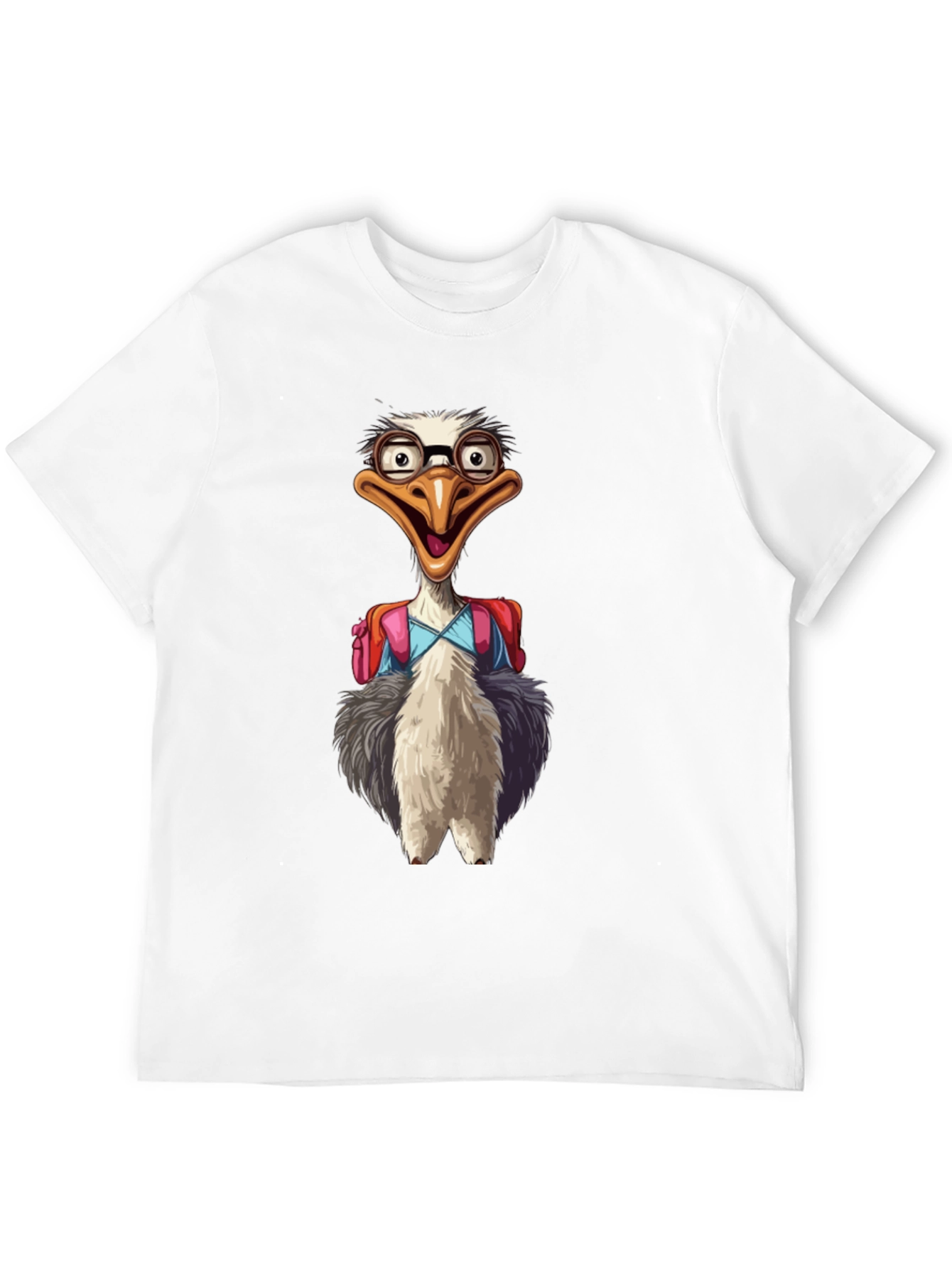 Funny Ostrich Graphic Tee - Back to School Bird
