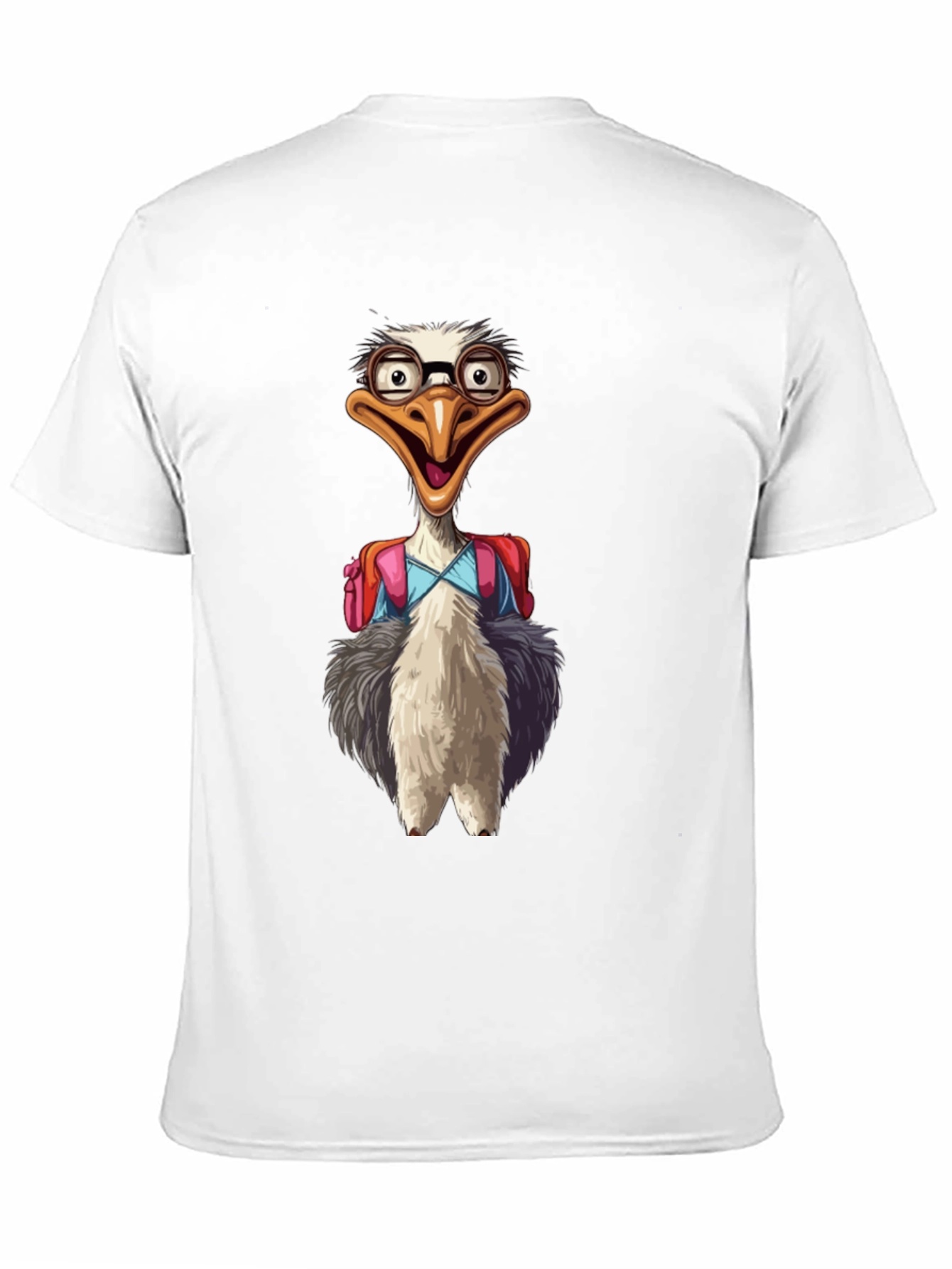 Funny Ostrich Graphic Tee - Back to School Bird