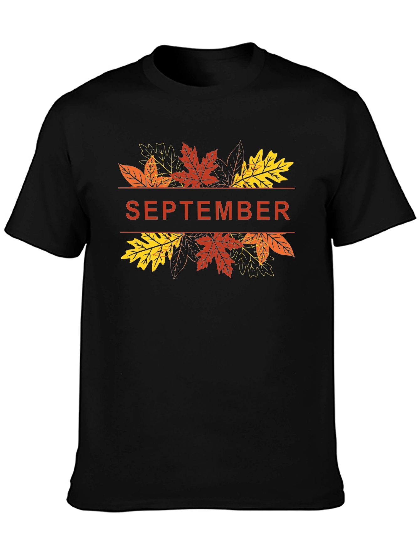 September Fall Leaves Graphic T-Shirt