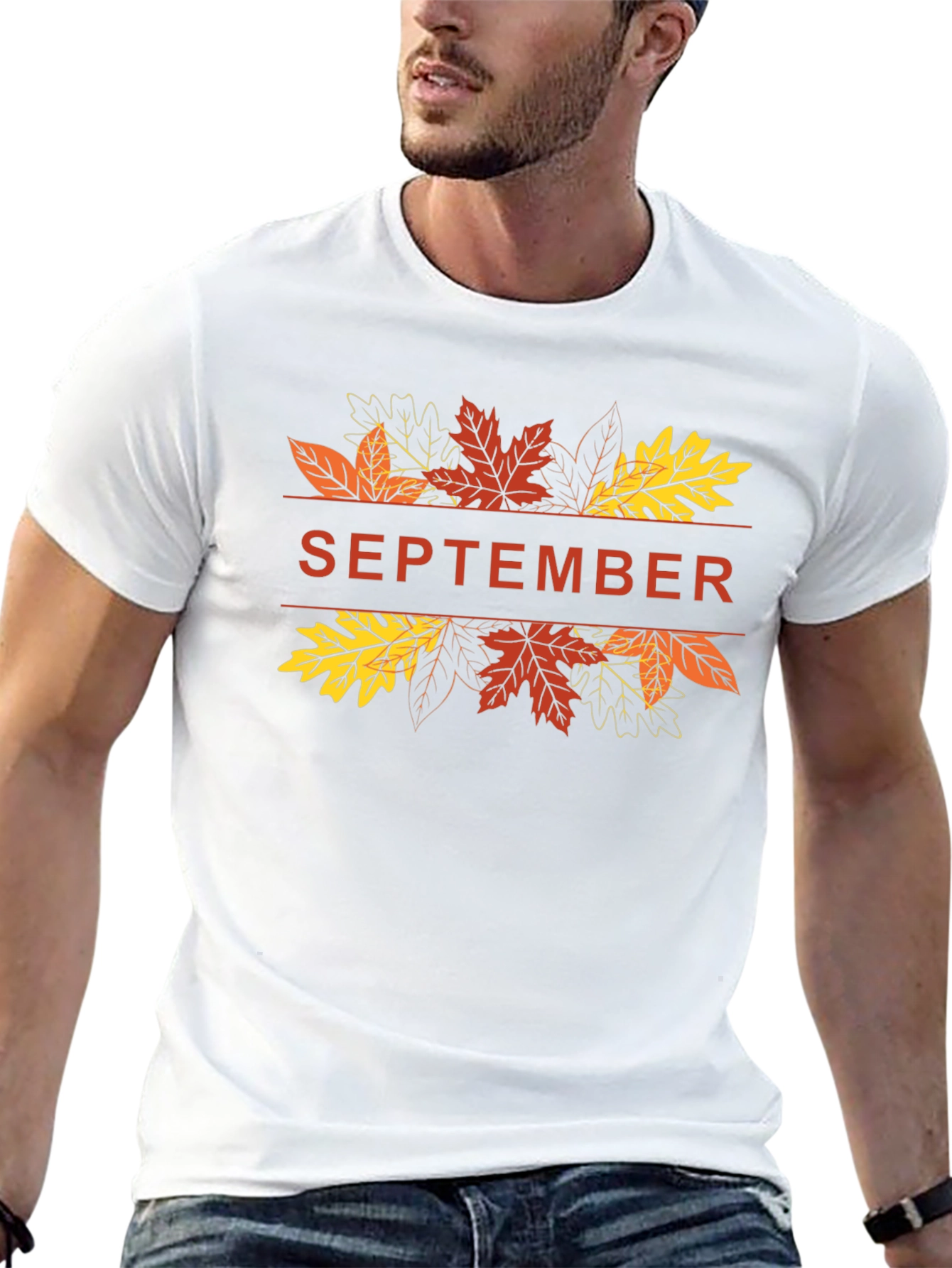 September Fall Leaves Graphic T-Shirt