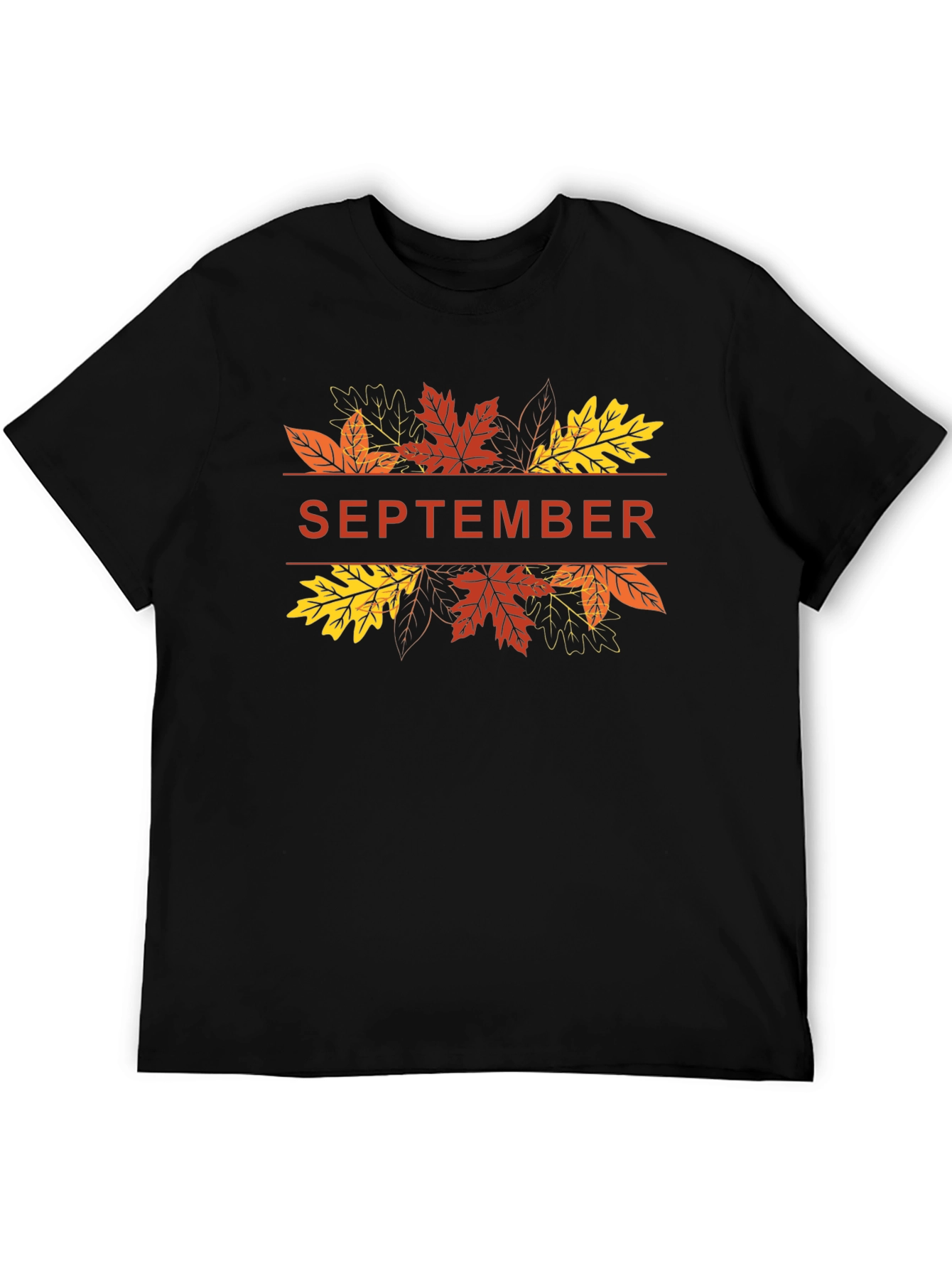 September Fall Leaves Graphic T-Shirt