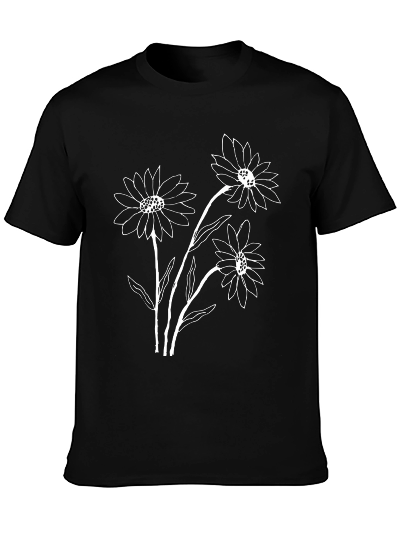 Black Floral Graphic Tee - Stylish Casual Wear