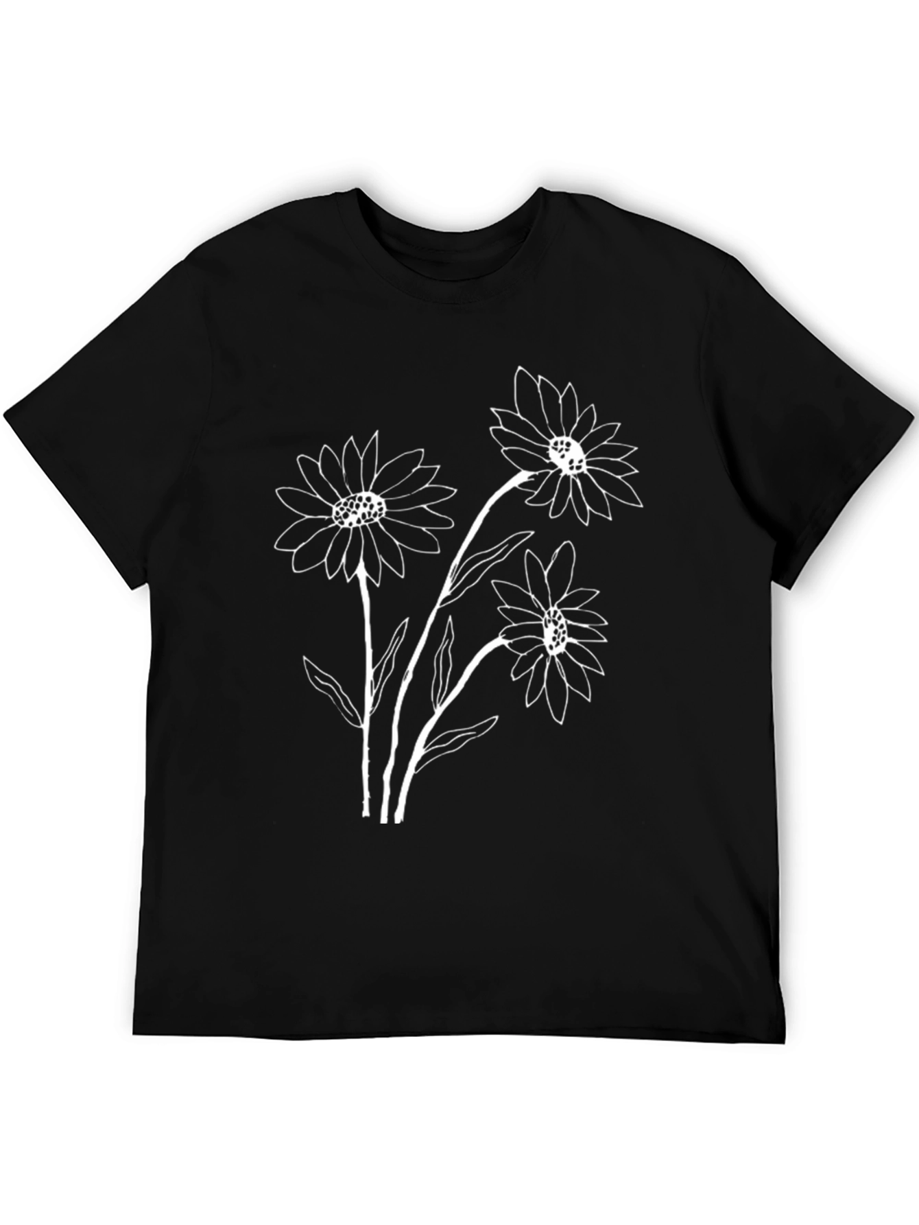 Black Floral Graphic Tee - Stylish Casual Wear