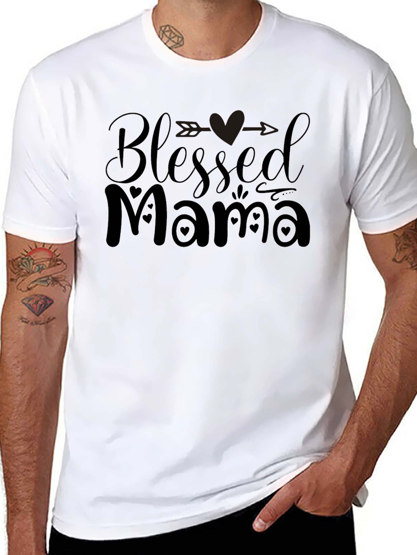 Blessed Mama Graphic Tee - Black