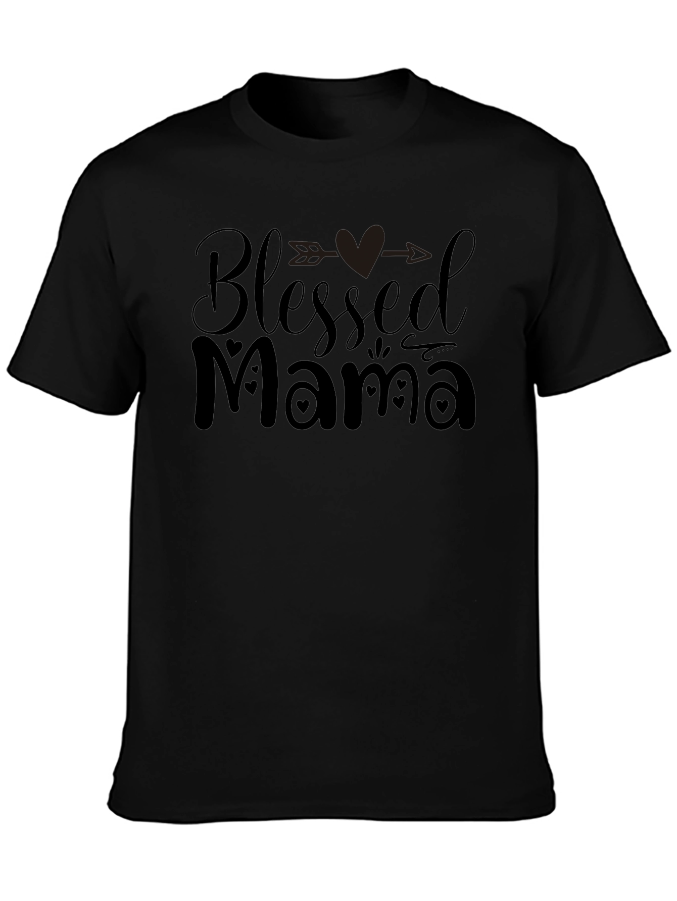 Blessed Mama Graphic Tee - Black