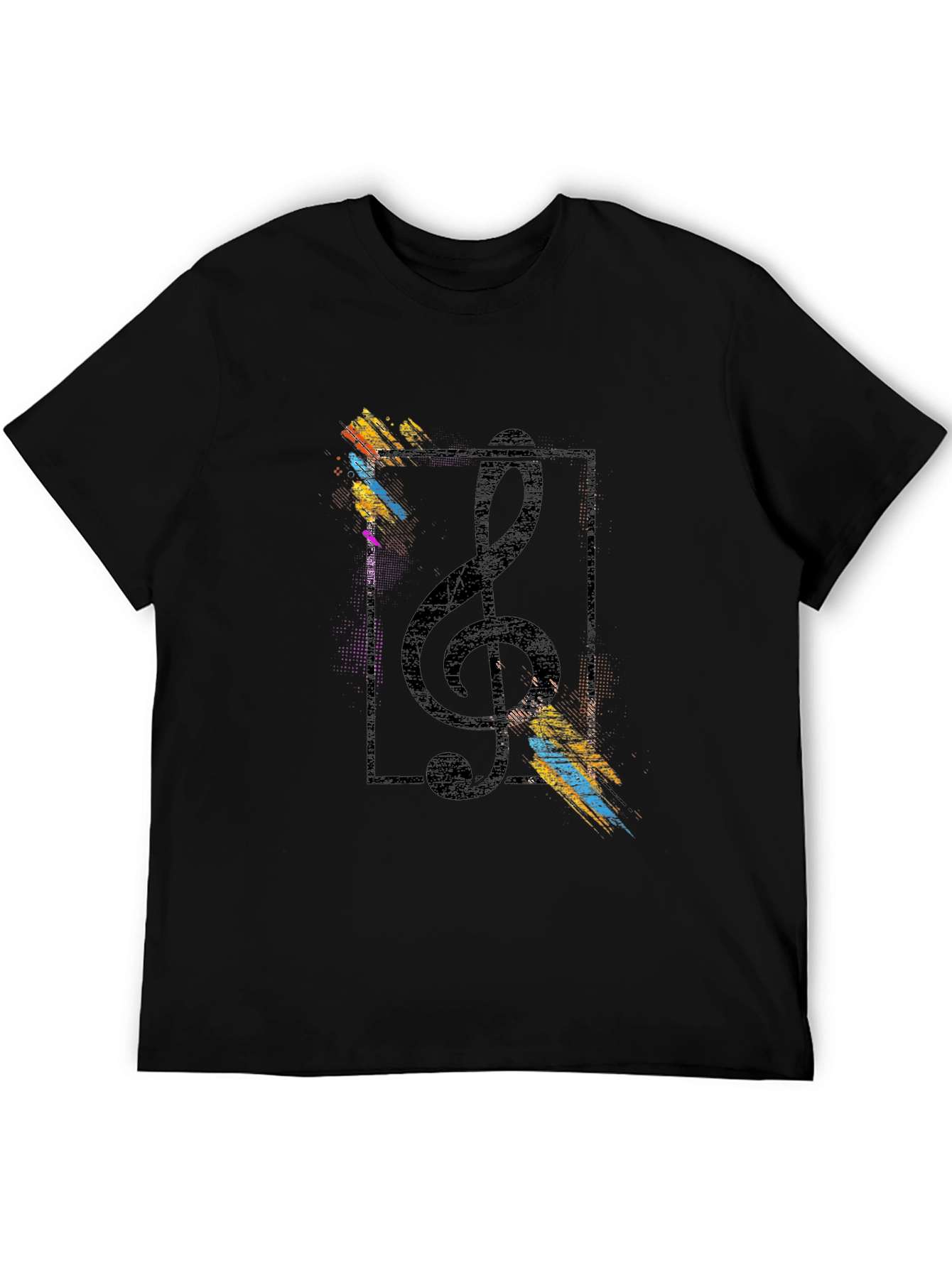 Musical Note Graphic Black T-Shirt