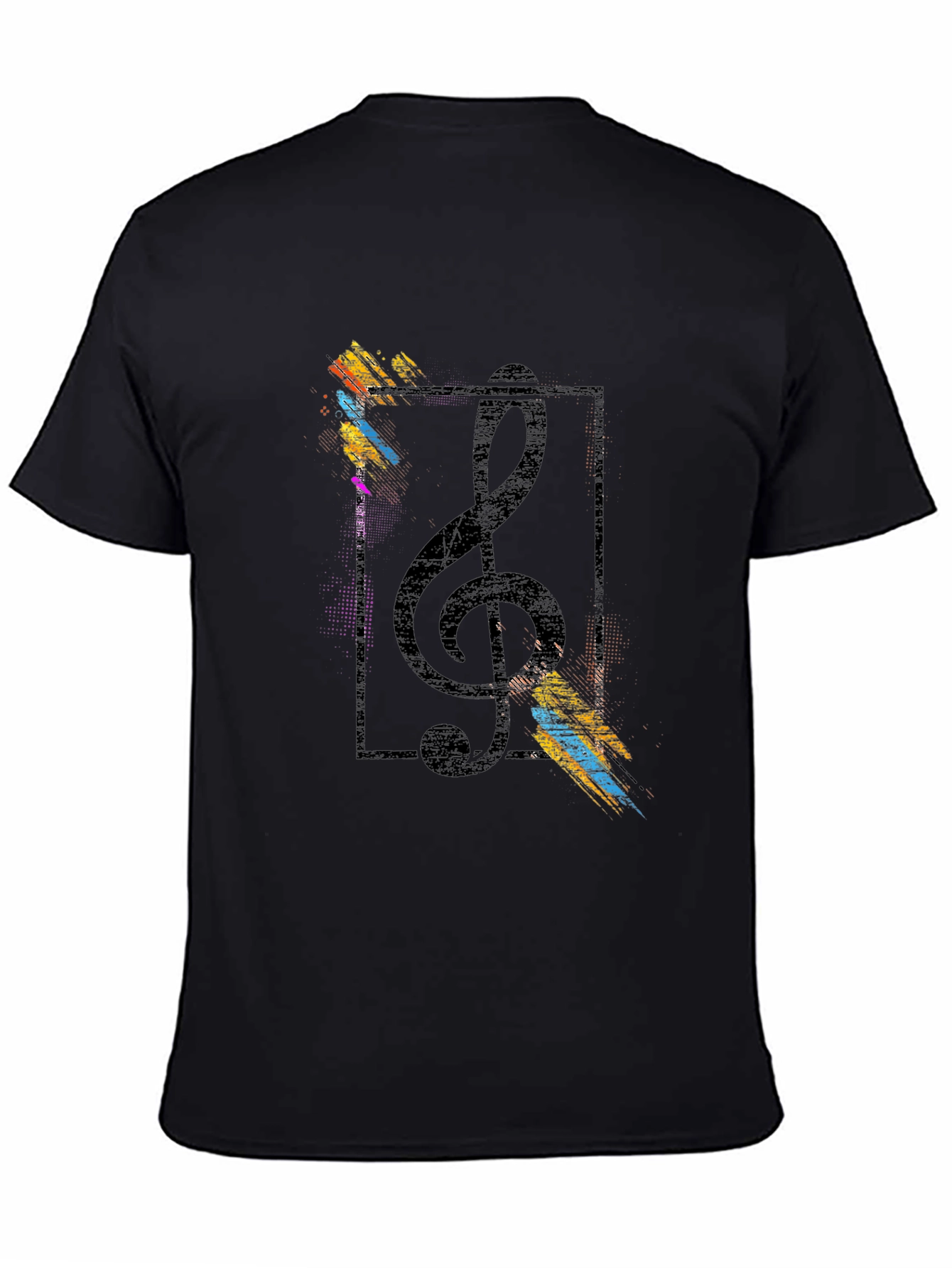 Musical Note Graphic Black T-Shirt