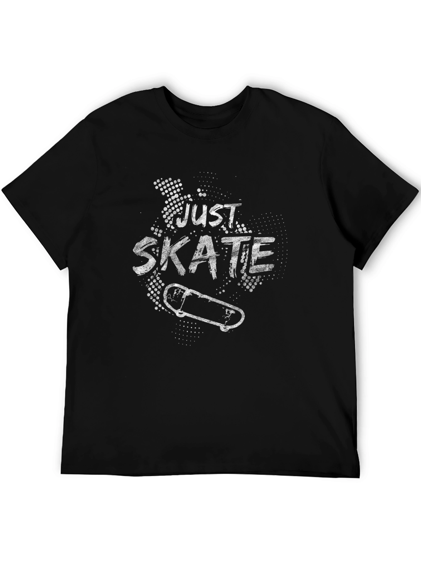 Just Skate Graphic Tee - Black Cotton T-Shirt