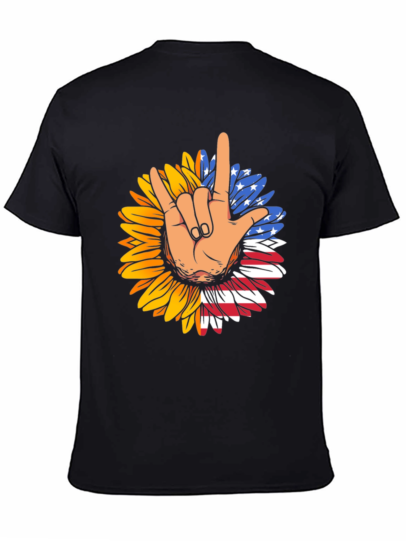 Patriotic Sunflower American Sign Language T-Shirt