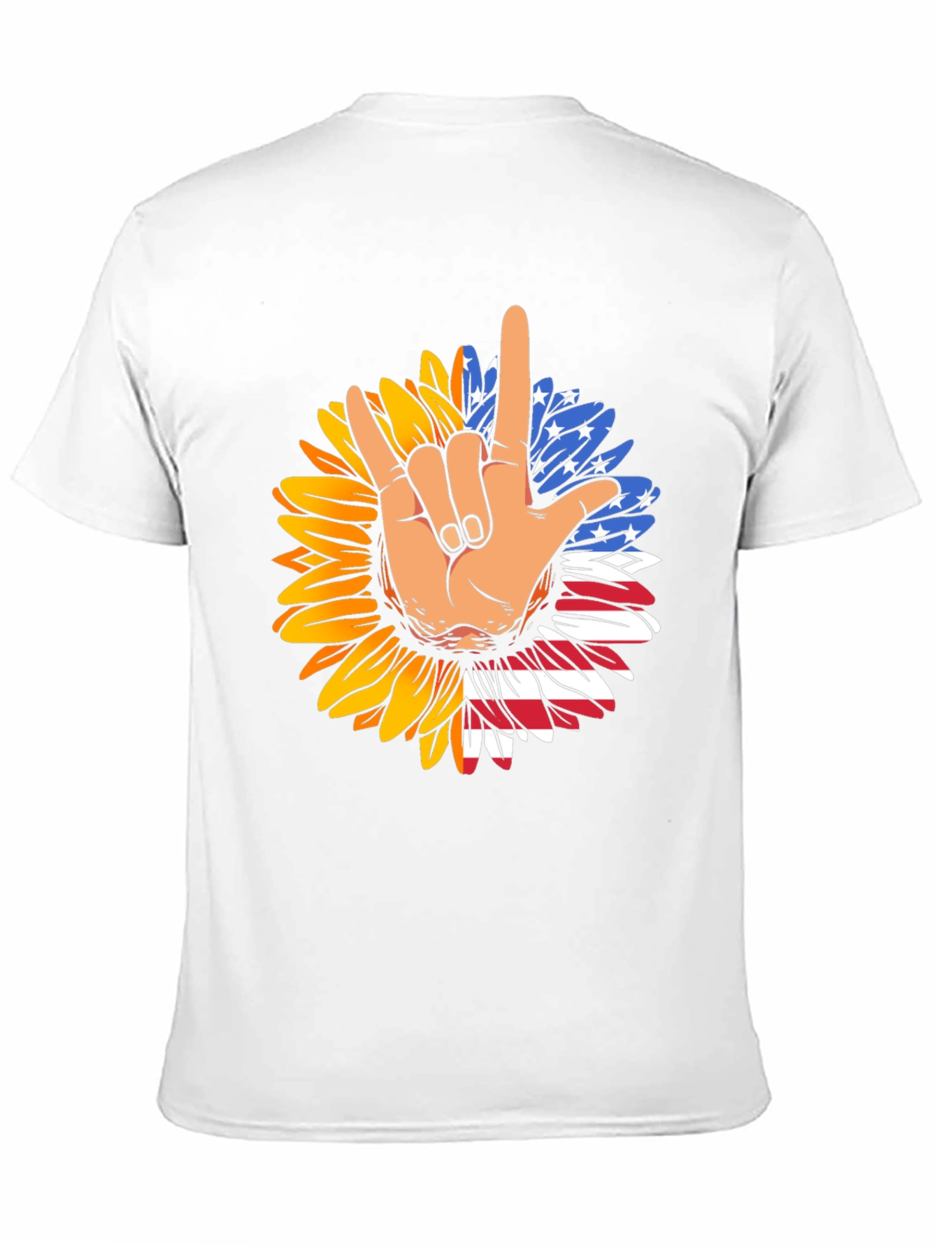 Patriotic Sunflower American Sign Language T-Shirt