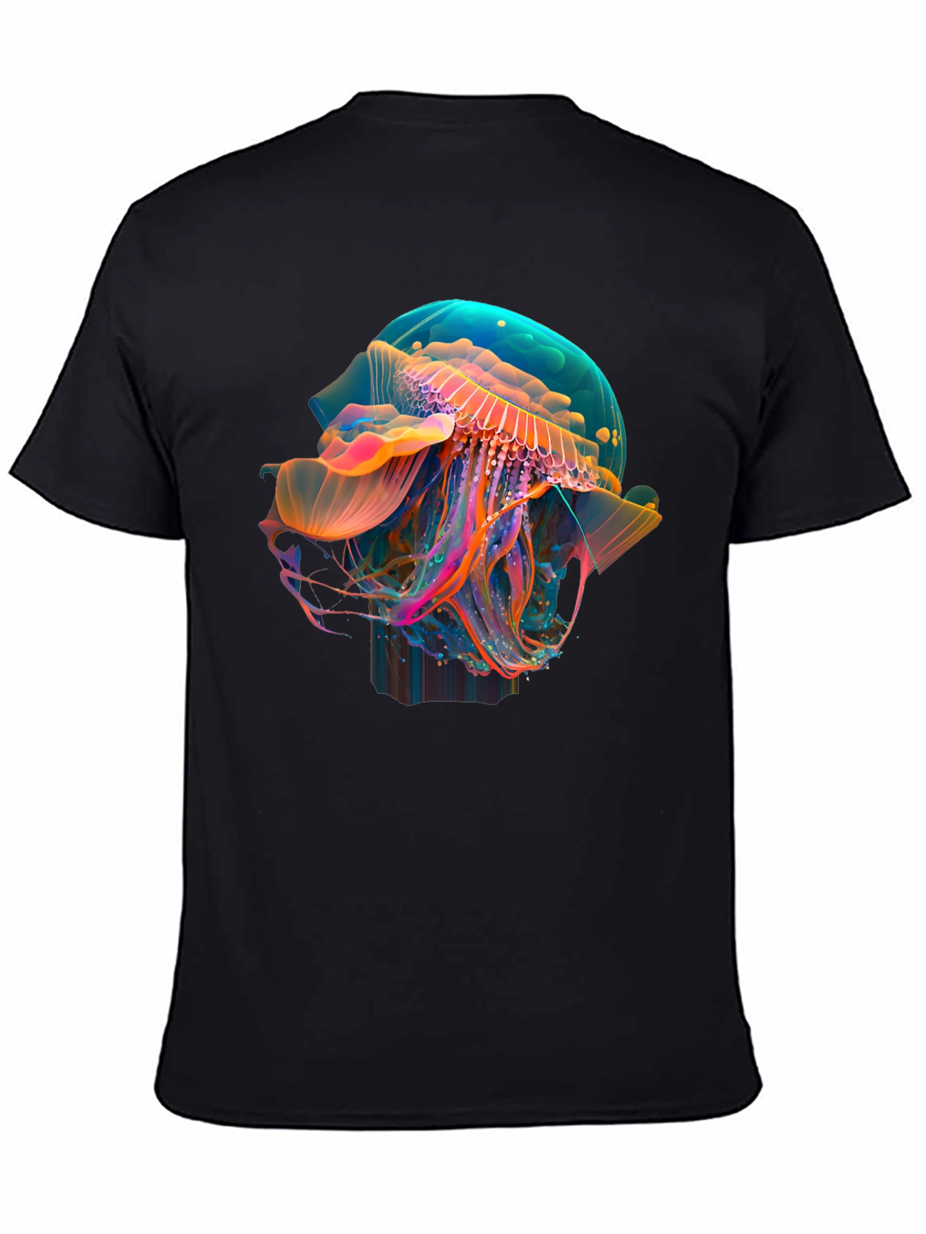 Neon Jellyfish Graphic Black T-Shirt