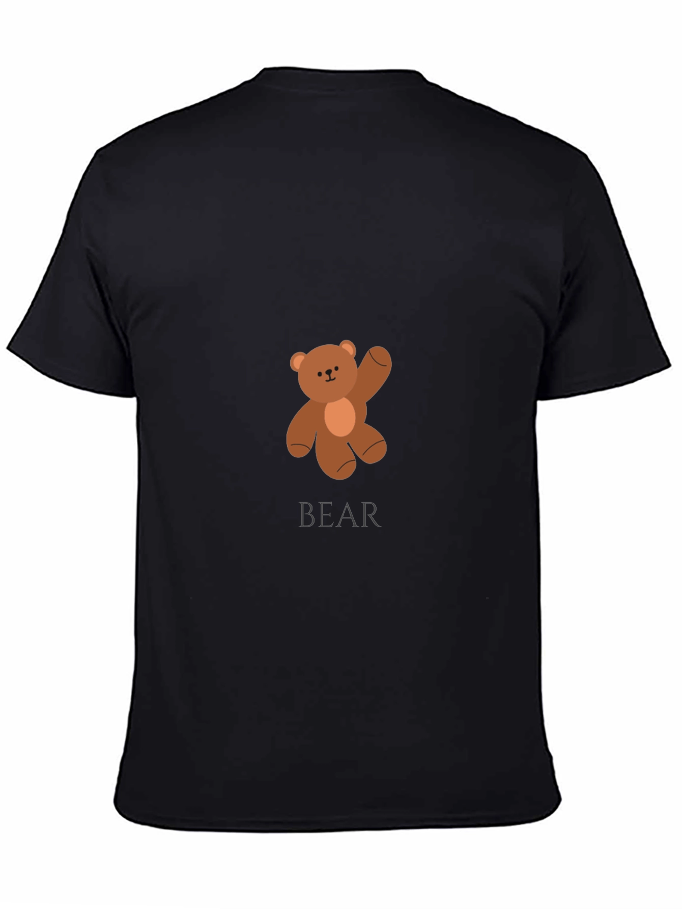 Mens Black Teddy Bear Graphic T-Shirt