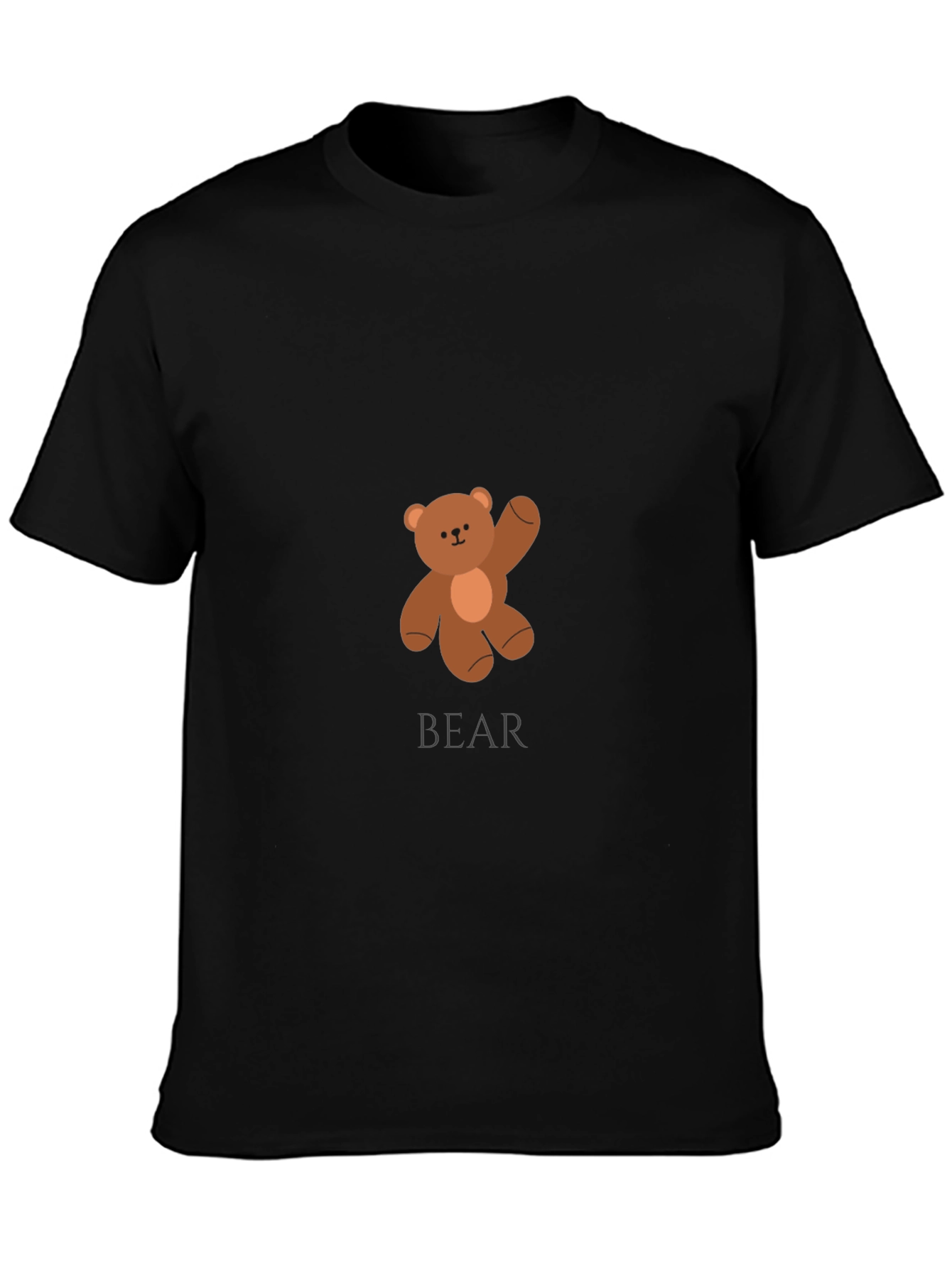 Mens Black Teddy Bear Graphic T-Shirt