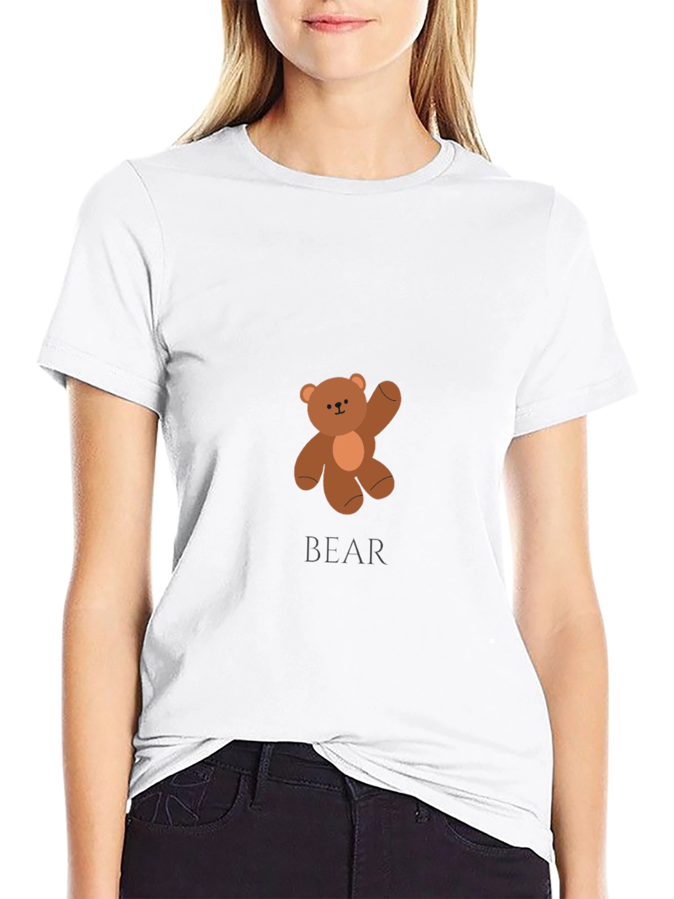 Mens Black Teddy Bear Graphic T-Shirt
