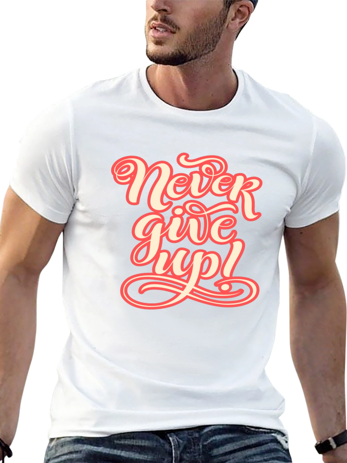 Never Give Up Graphic Tee - Motivational T-Shirt